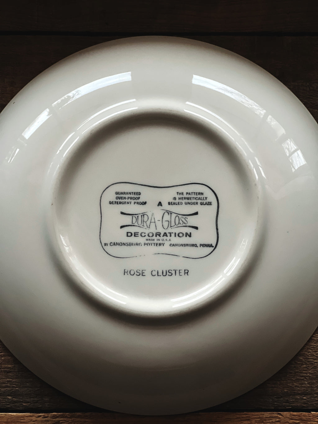 Vintage Canonsburg Pottery Rose Cluster Soup Bowl