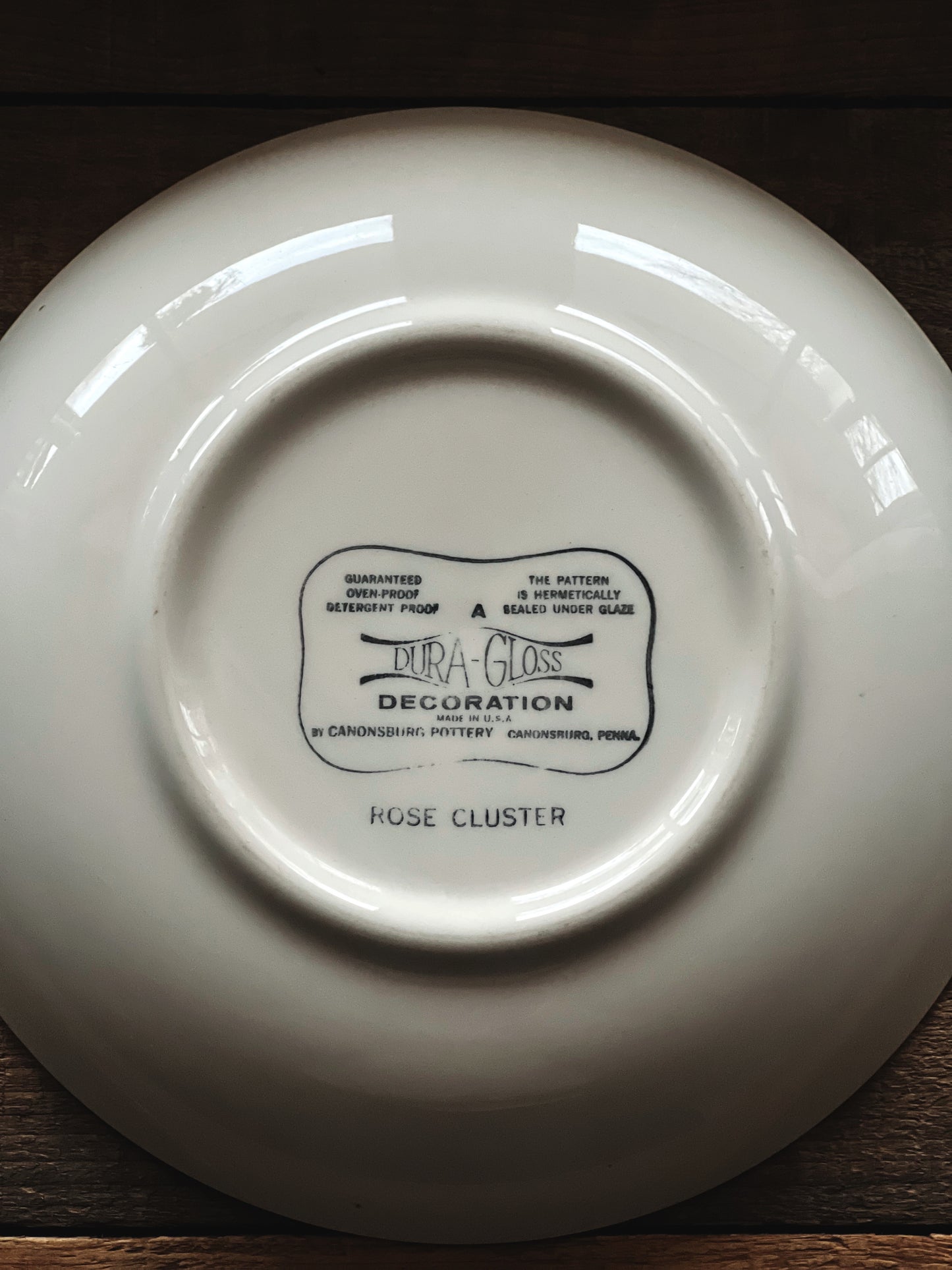 Vintage Canonsburg Pottery Rose Cluster Soup Bowl