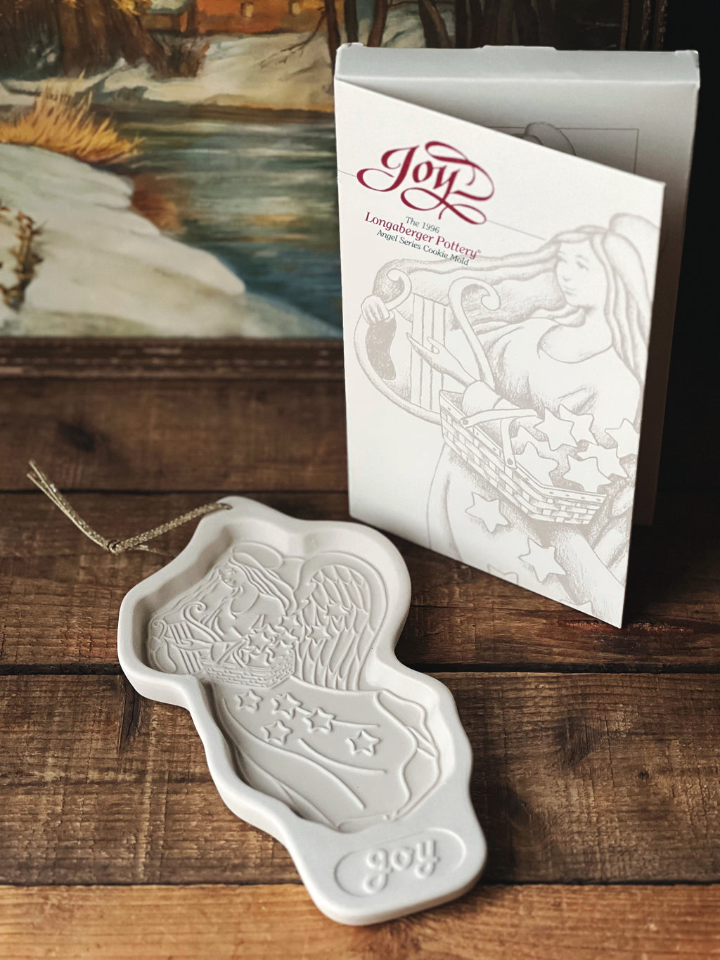 Vintage Longaberger 1996 Angel Series Cookie Springerle Mold 'Joy'