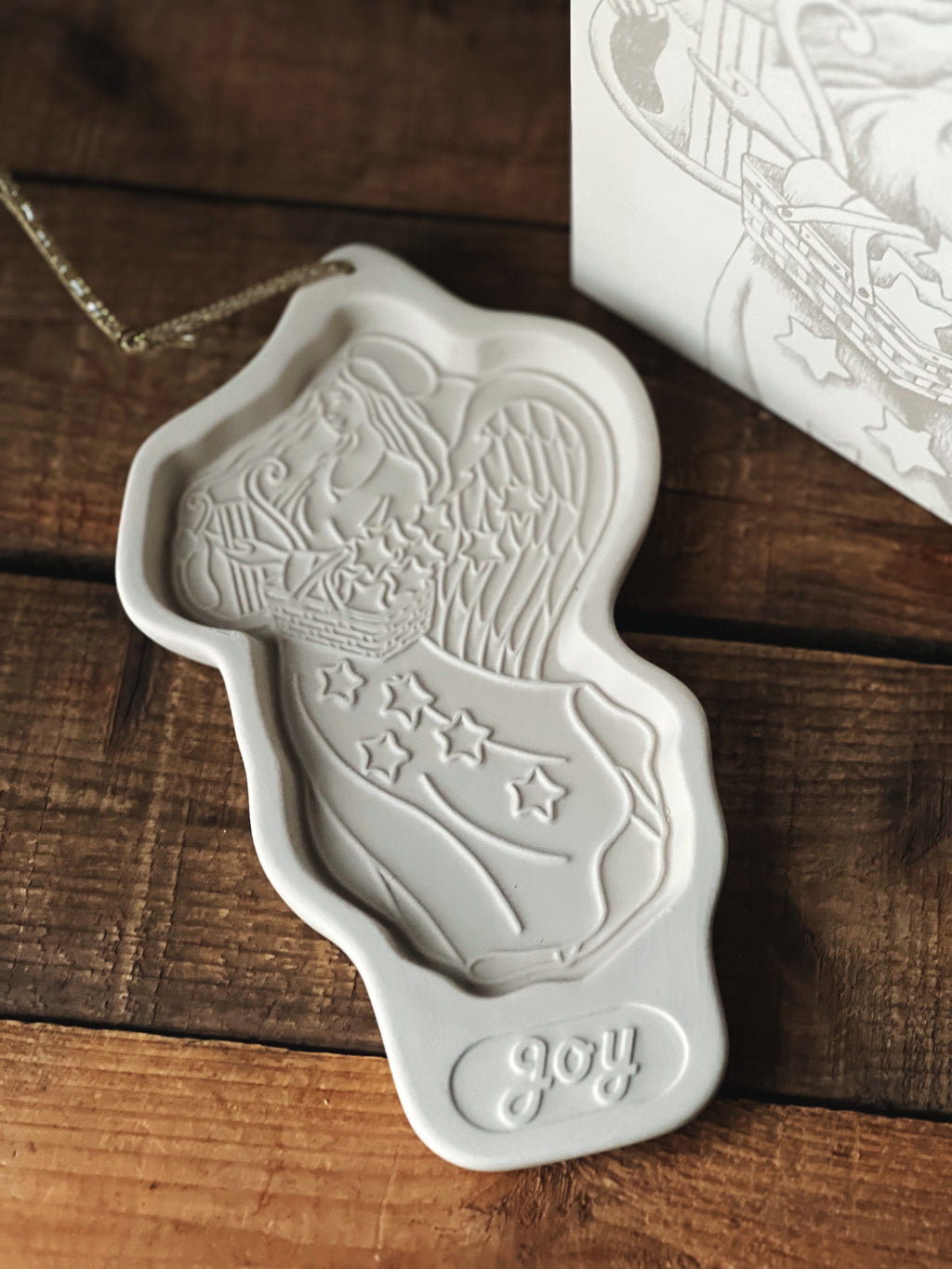 Vintage Longaberger 1996 Angel Series Cookie Springerle Mold 'Joy'