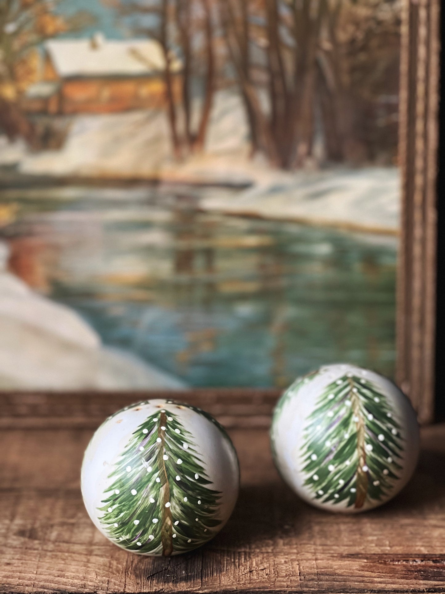 Vintage Hand Painted Christmas Salt & Pepper Shakers