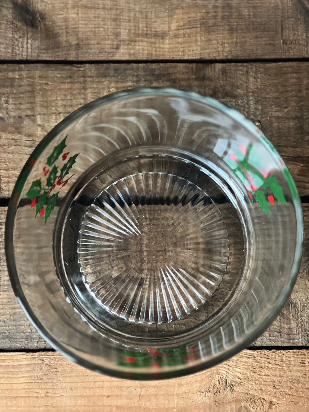 Vintage Glass Christmas Ice Bucket