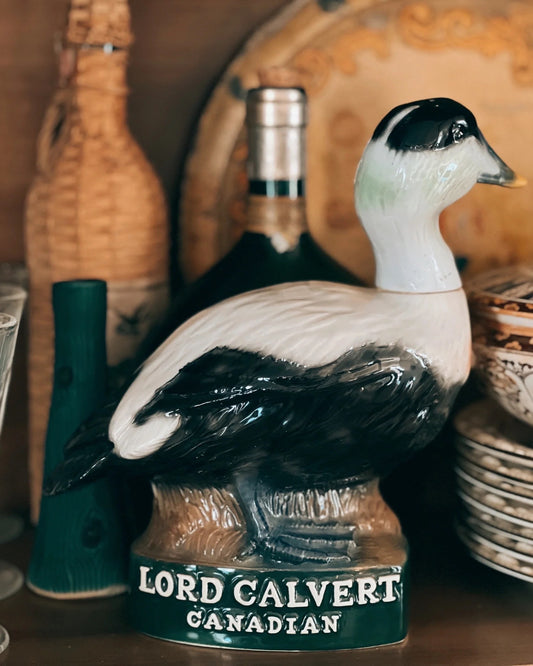 Vintage Lord Calvert Canadian Whiskey Eider Duck Decanter