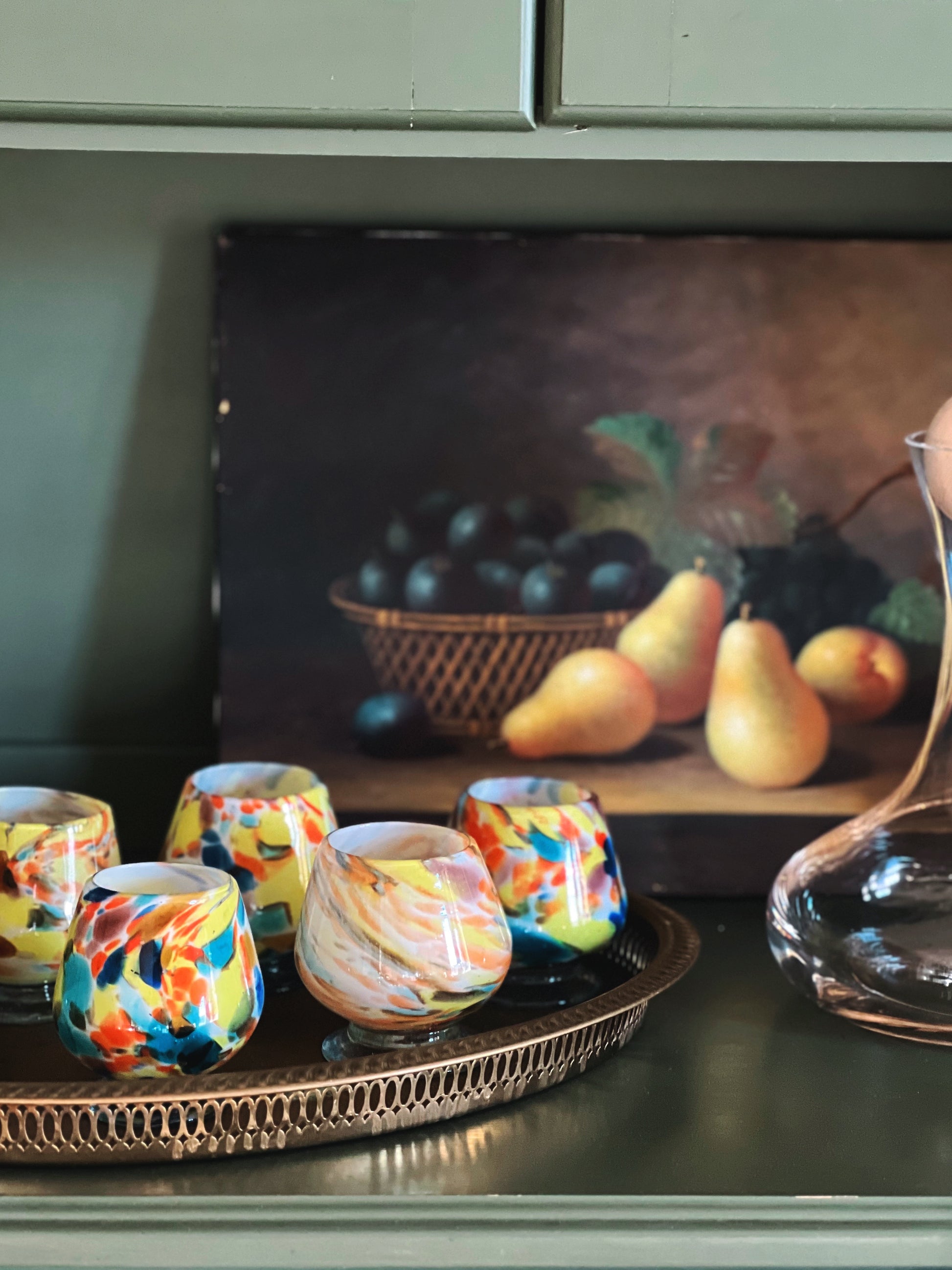 Set of 6 Vintage Murano Style Brandy Snifters