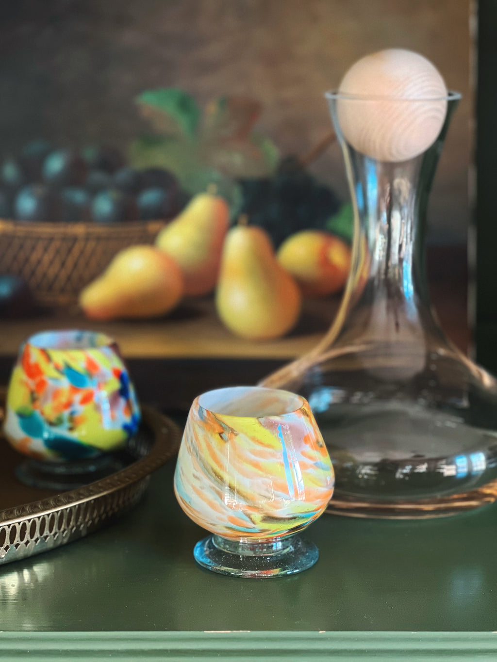 Set of 6 Vintage Murano Style Brandy Snifters