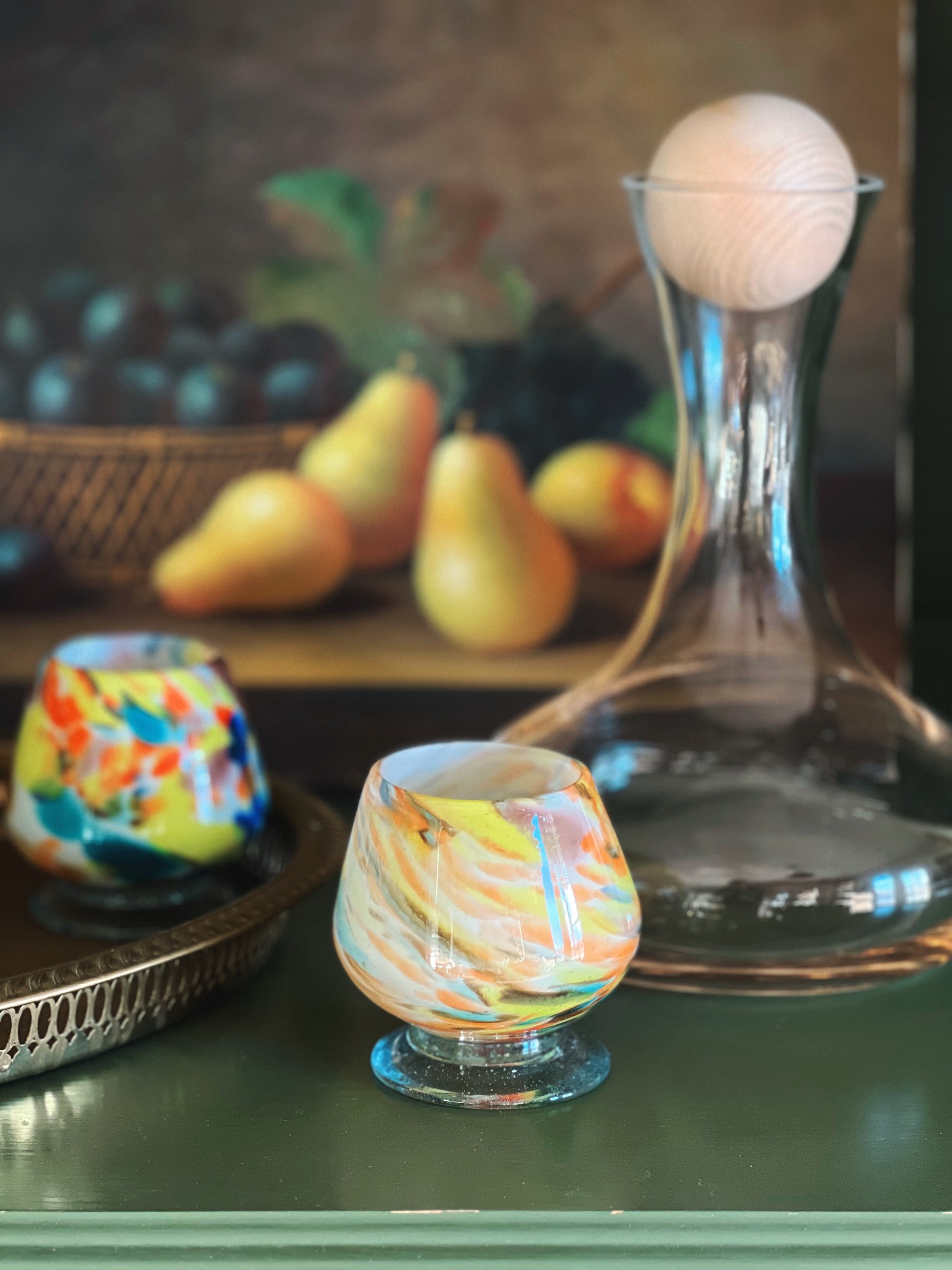 Set of 6 Vintage Murano Style Brandy Snifters