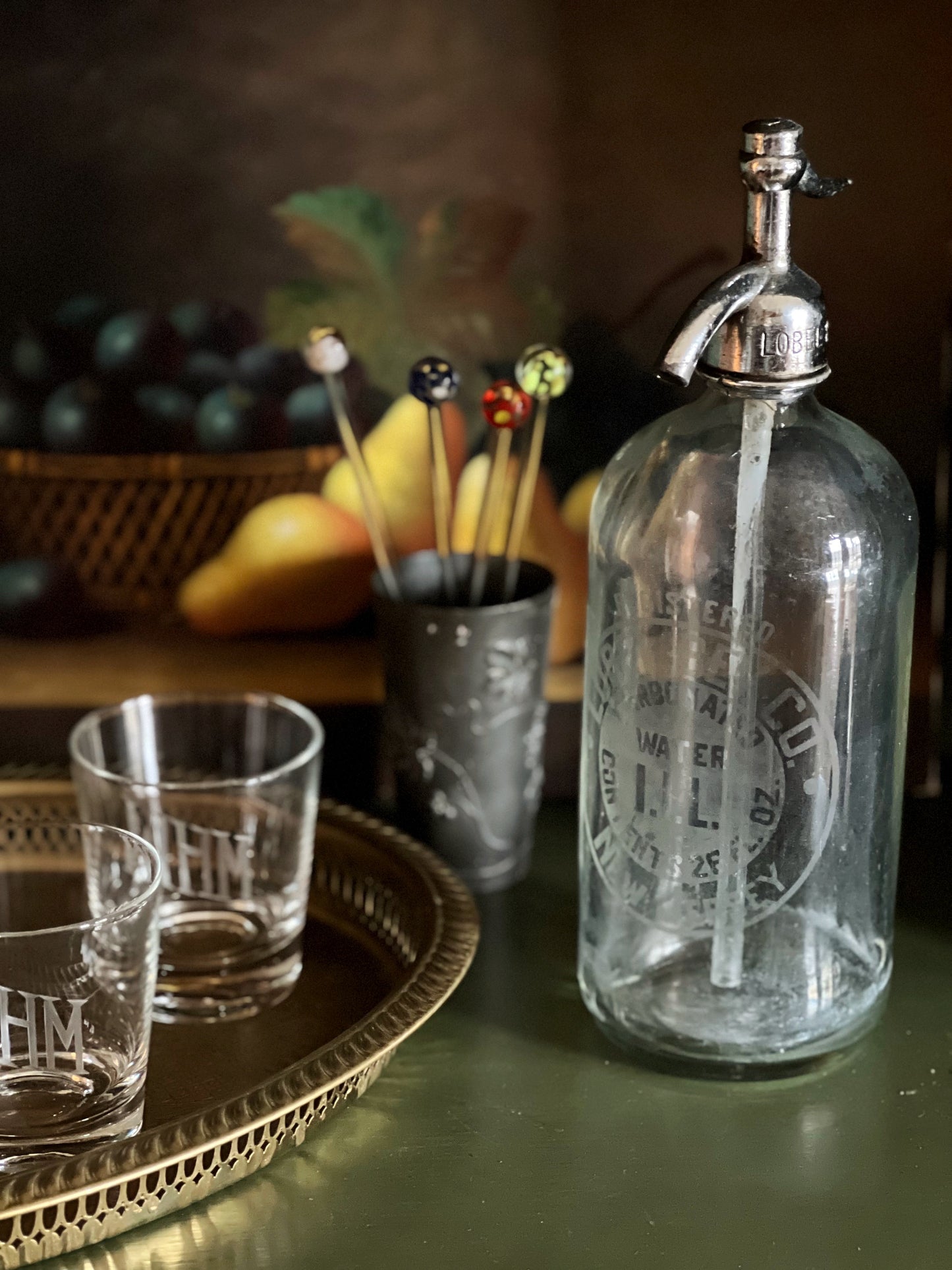 Vintage Lobel Beverage Company Seltzer Bottle / Soda Syphon