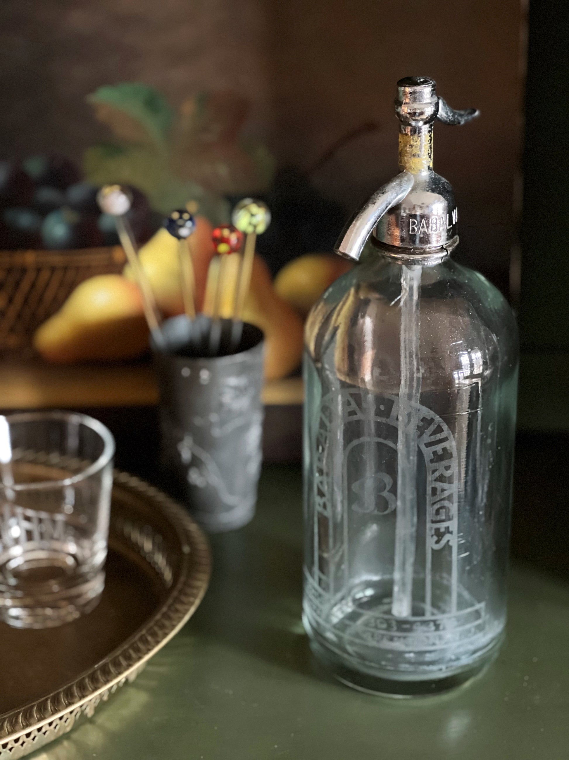Vintage Babalya Beverage Company Seltzer Bottle / Soda Syphon
