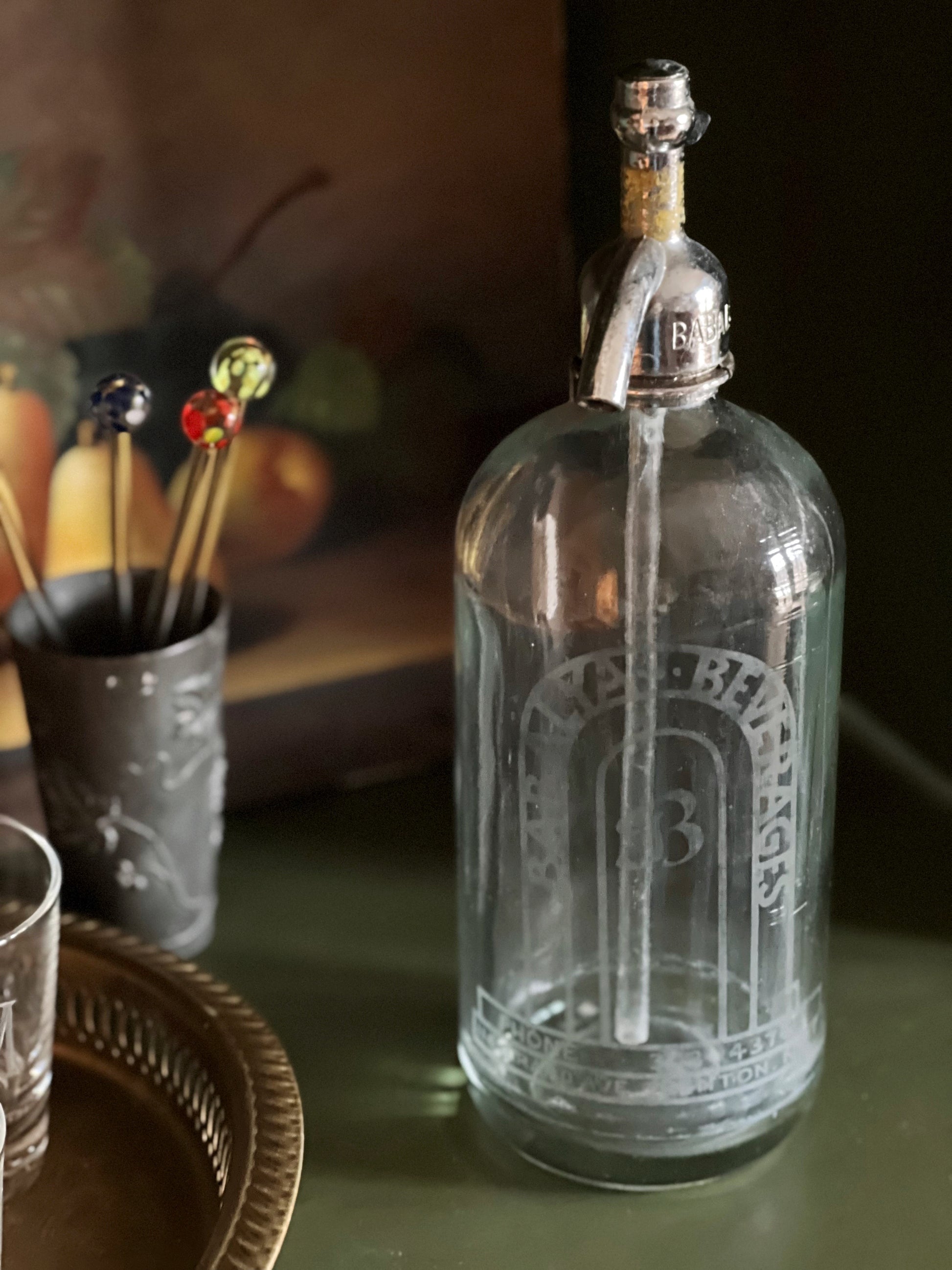 Vintage Babalya Beverage Company Seltzer Bottle / Soda Syphon
