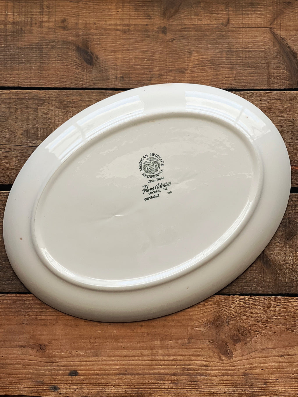 Vintage American Heritage Hand Painted Floral Serving Platter