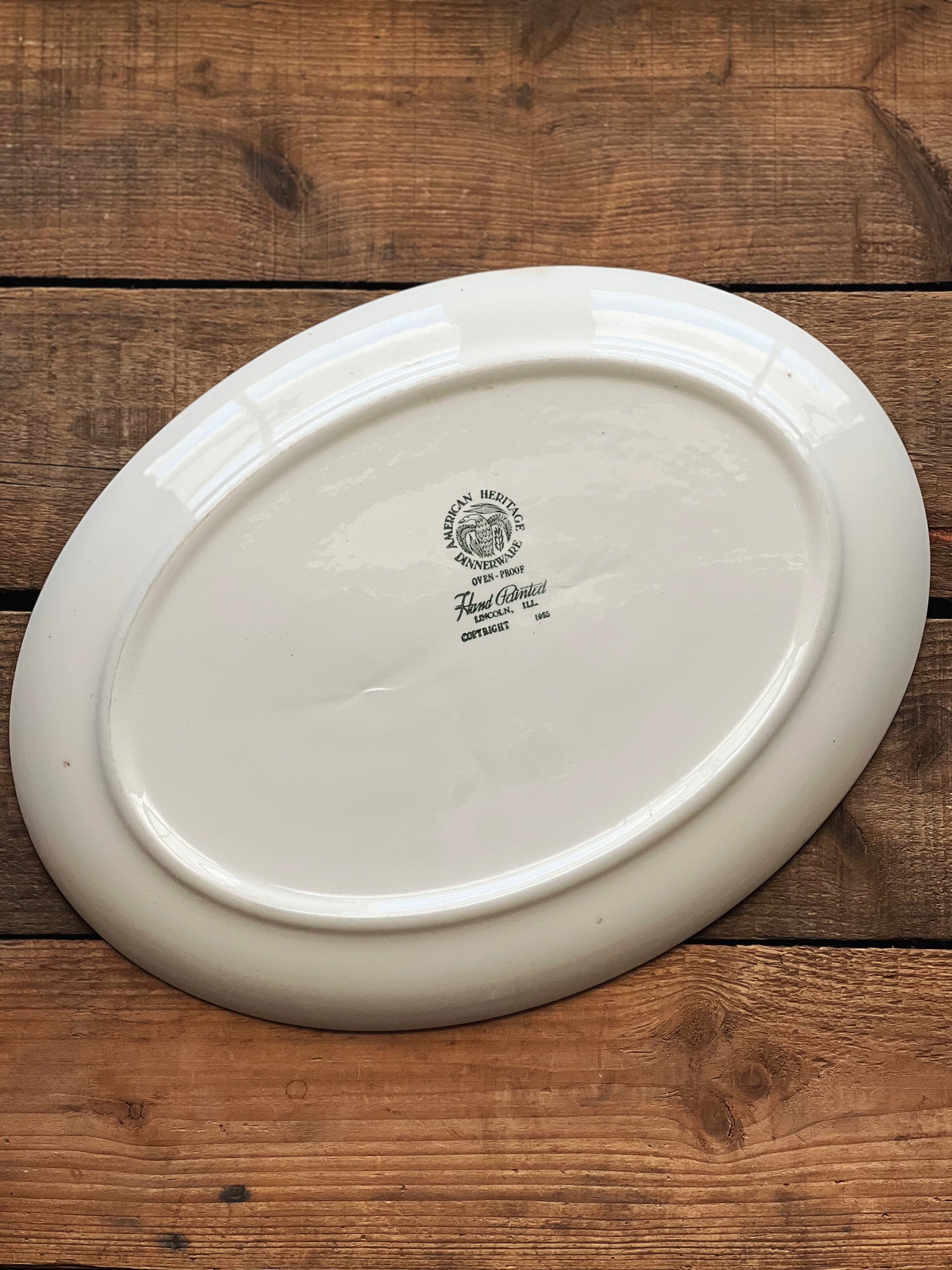 Vintage American Heritage Hand Painted Floral Serving Platter