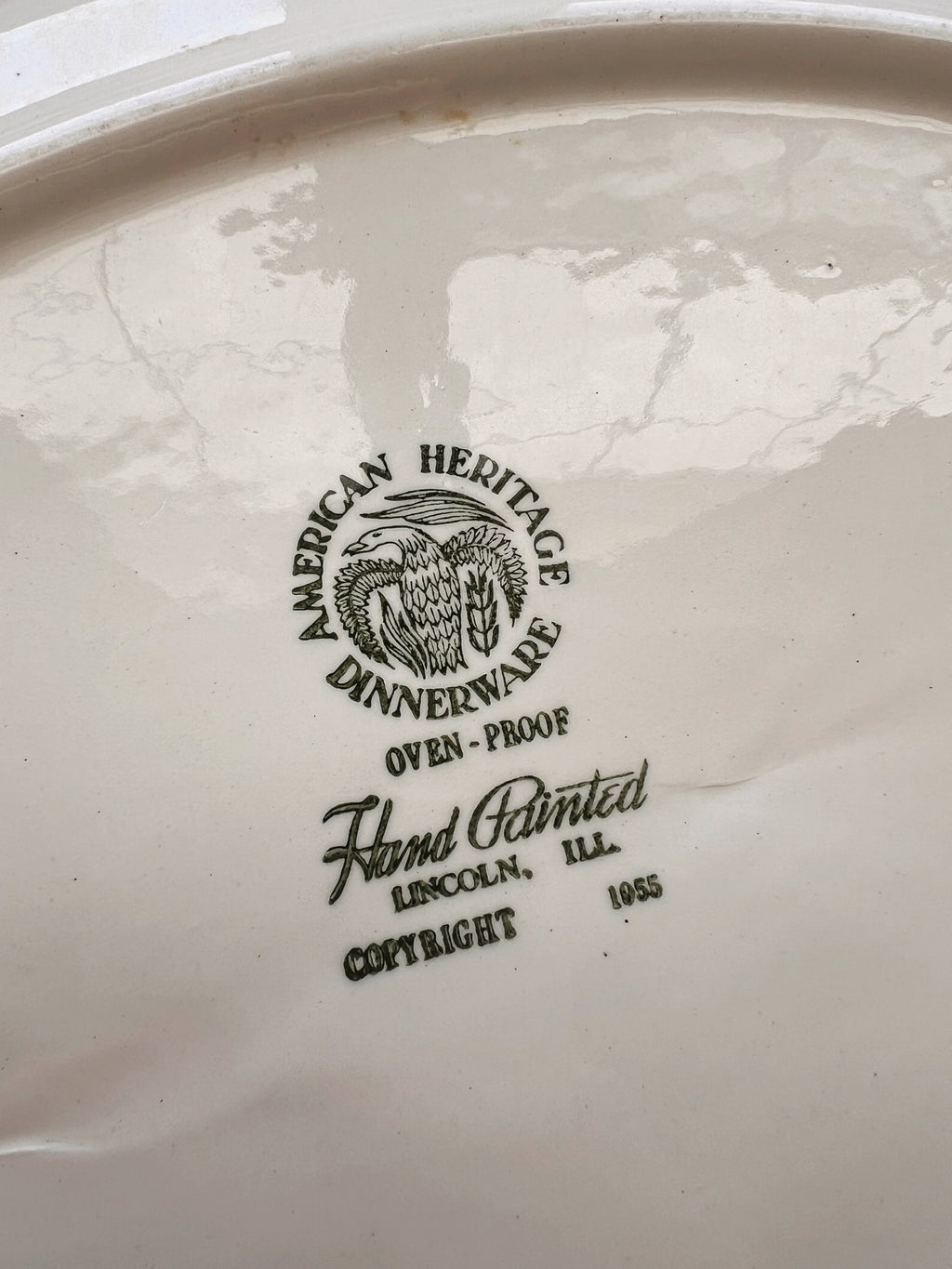 Vintage American Heritage Hand Painted Floral Serving Platter
