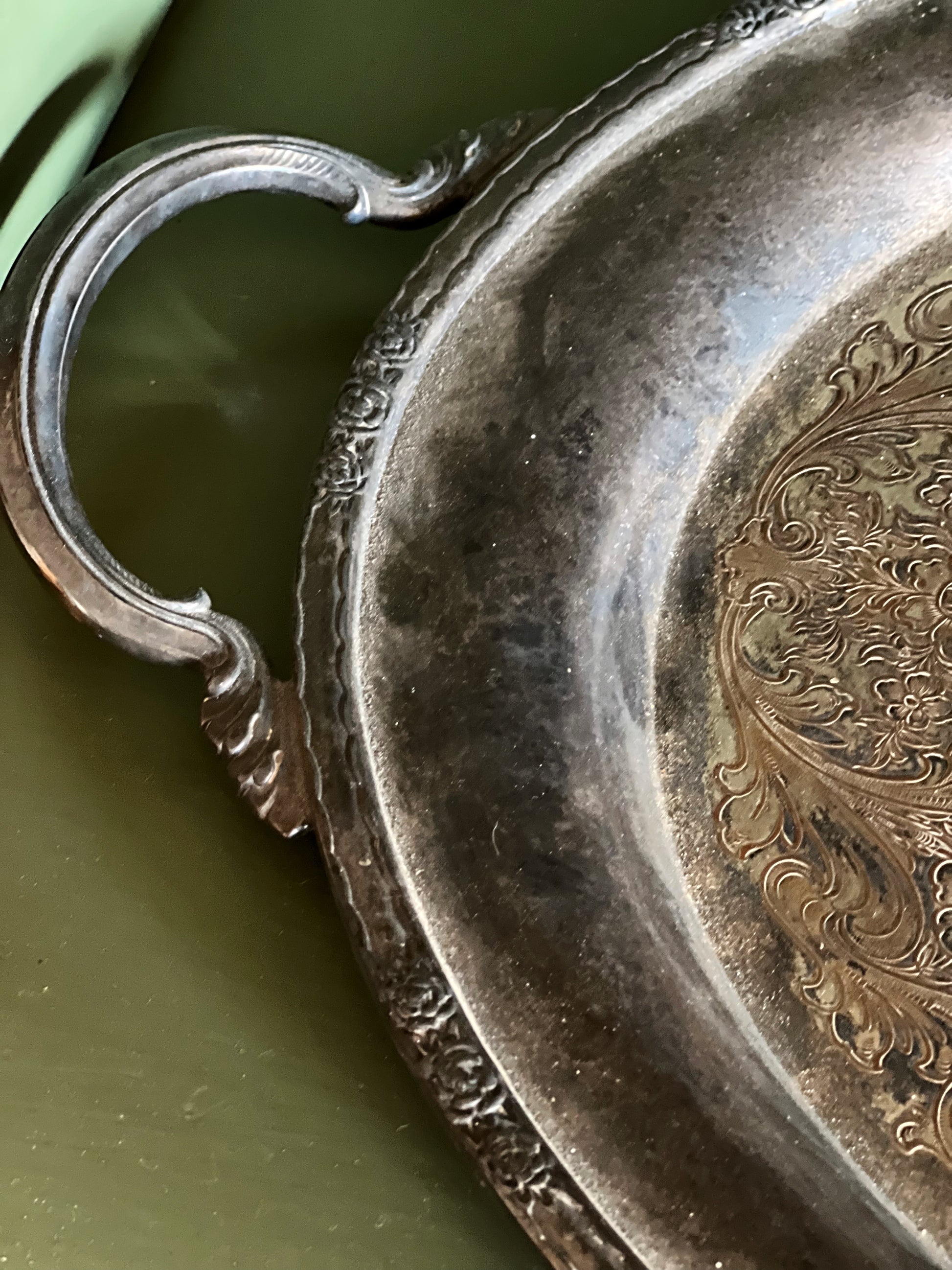 Vintage Camille Silver Large Oval Serving Tray