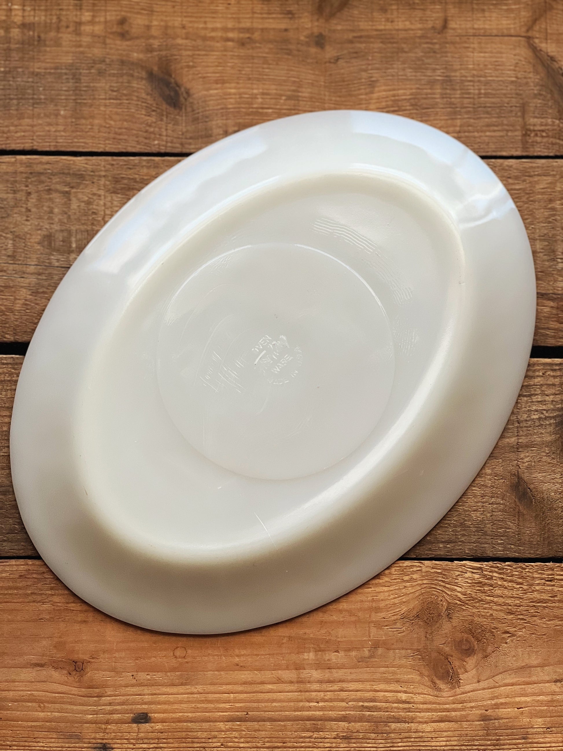 Vintage Fire King Milk Glass Oval Serving Platter