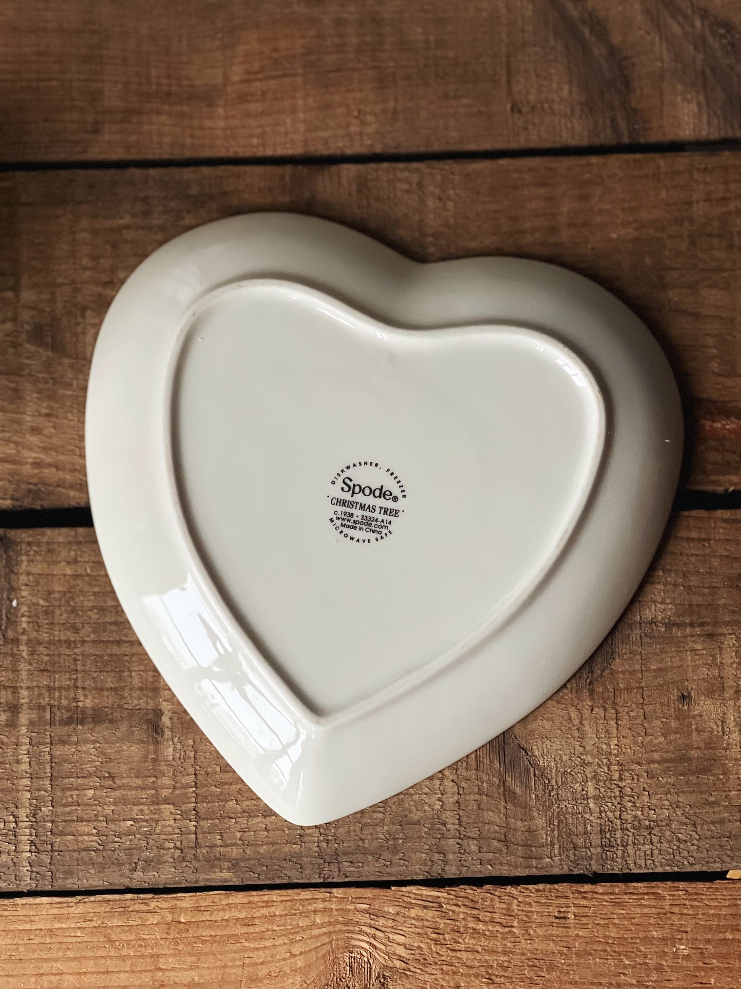 Vintage Spode Christmas Tree Heart Shaped Plate