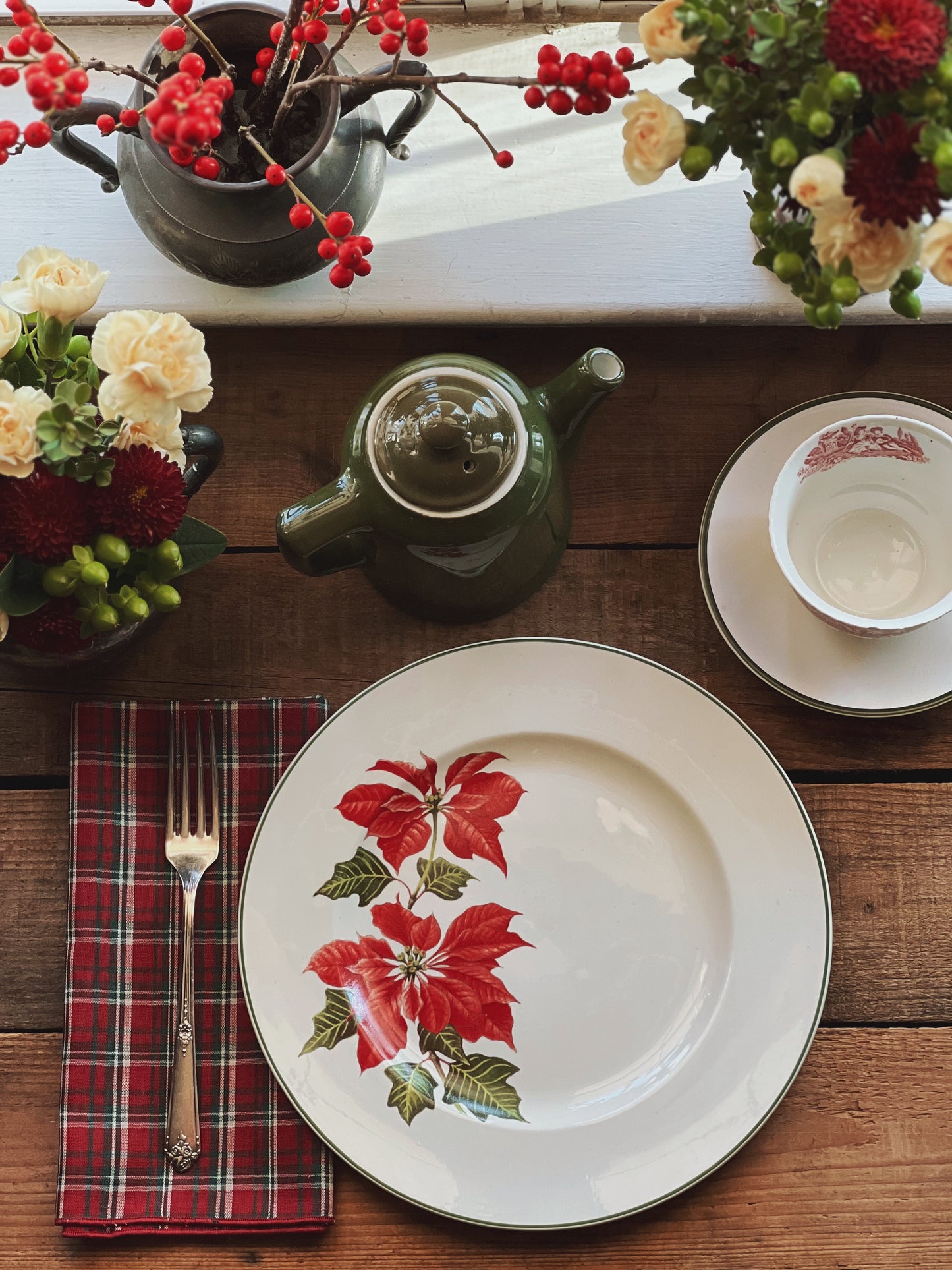 Set of 4 Vintage Plaid Napkins