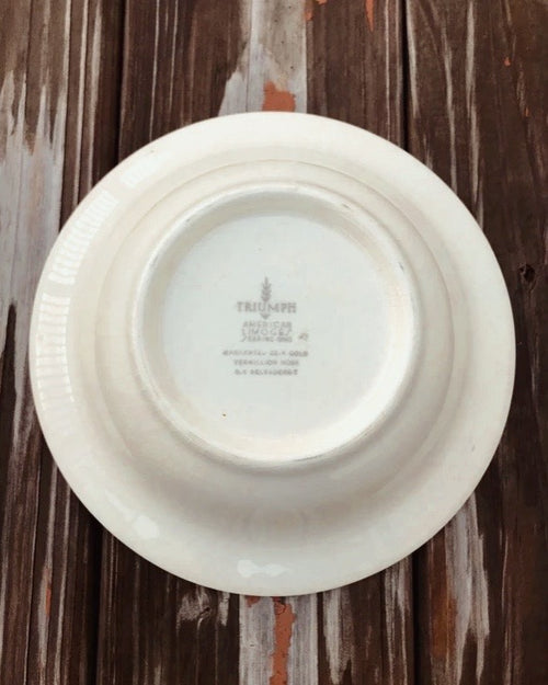 Vintage Triumph American Limoges Vermillion Rose Serving Bowl / Vegetable Bowl