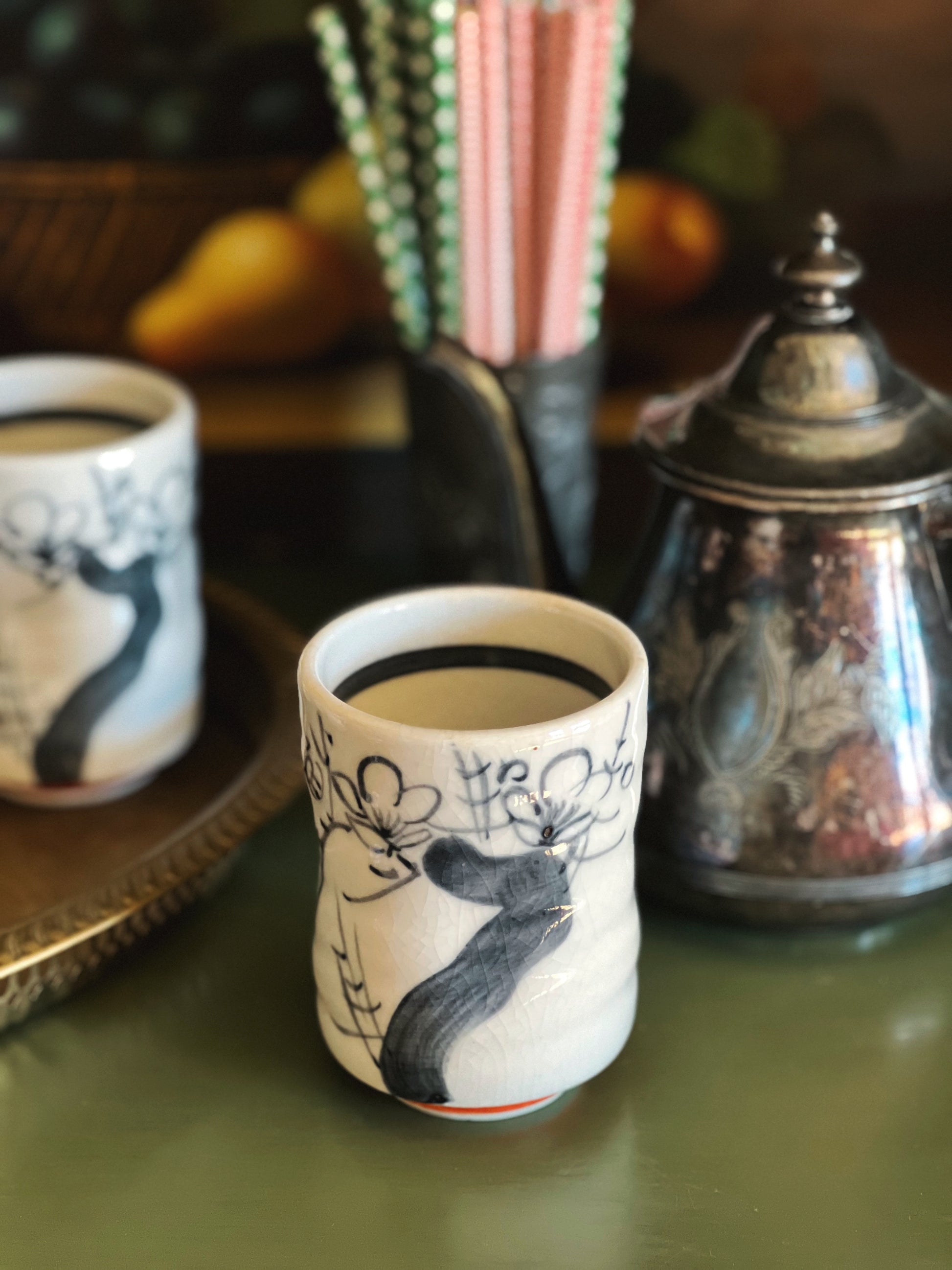 Set of 5 Vintage Japanese (Yunomi) Teacups