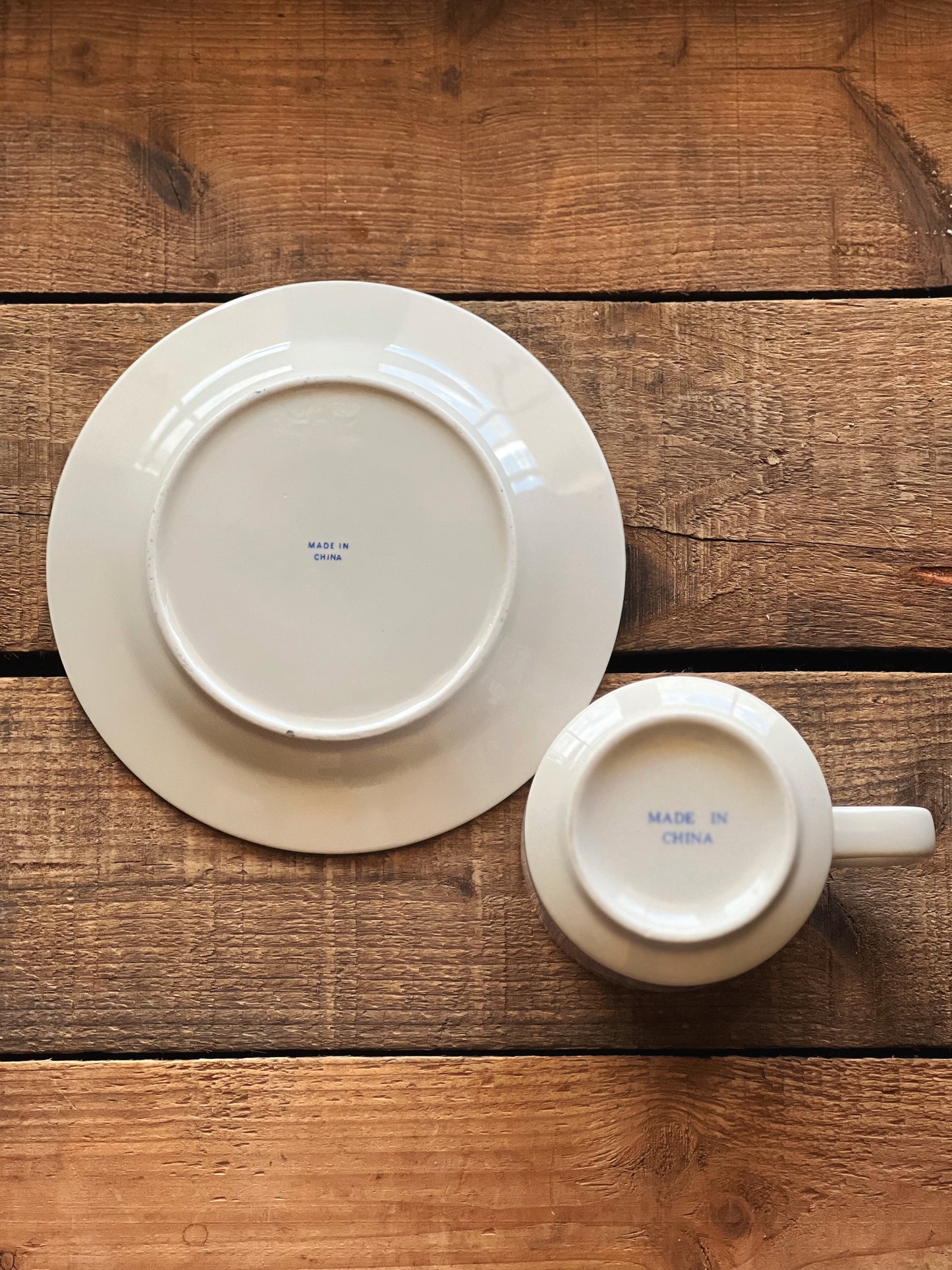 Vintage Blue Willow Stoneware Cup & Saucer Set