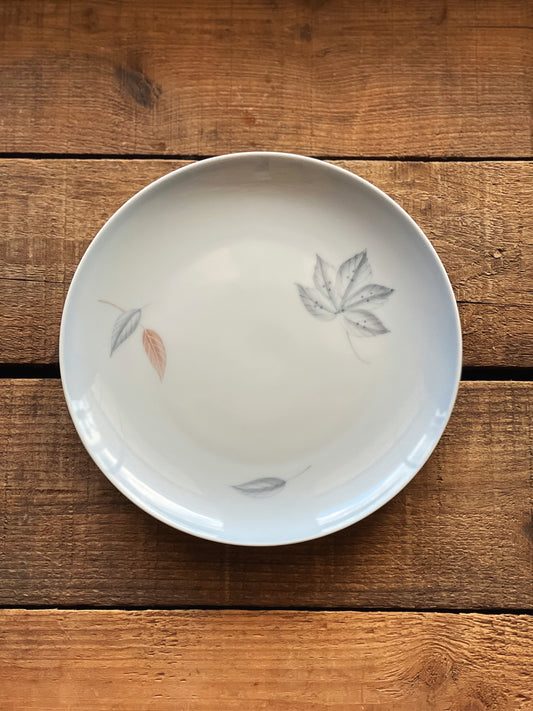 vintage salad plate with a leaf design