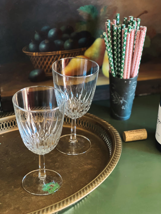 Vintage French Crystal Wine Glass