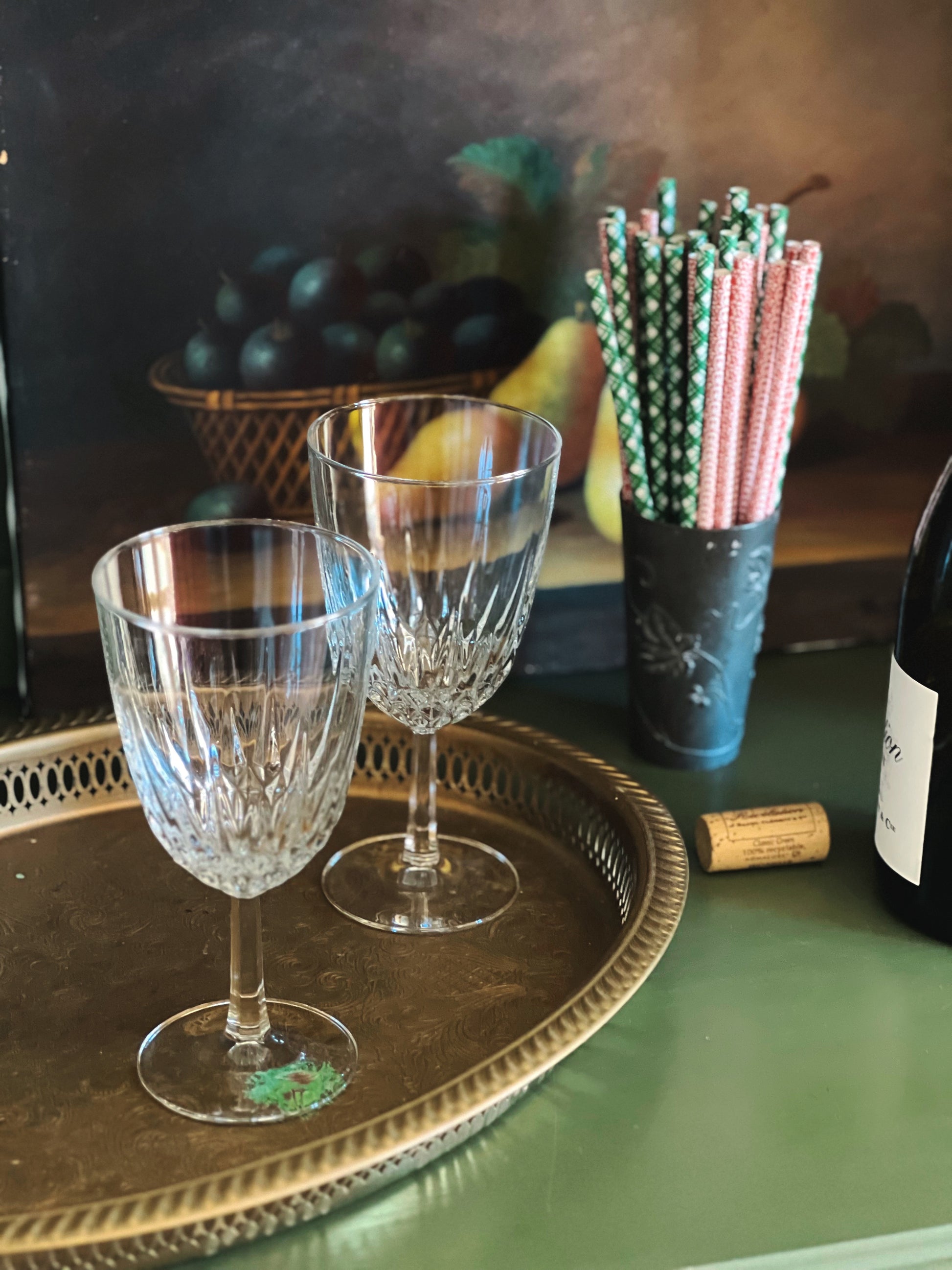 Vintage French Crystal Wine Glass