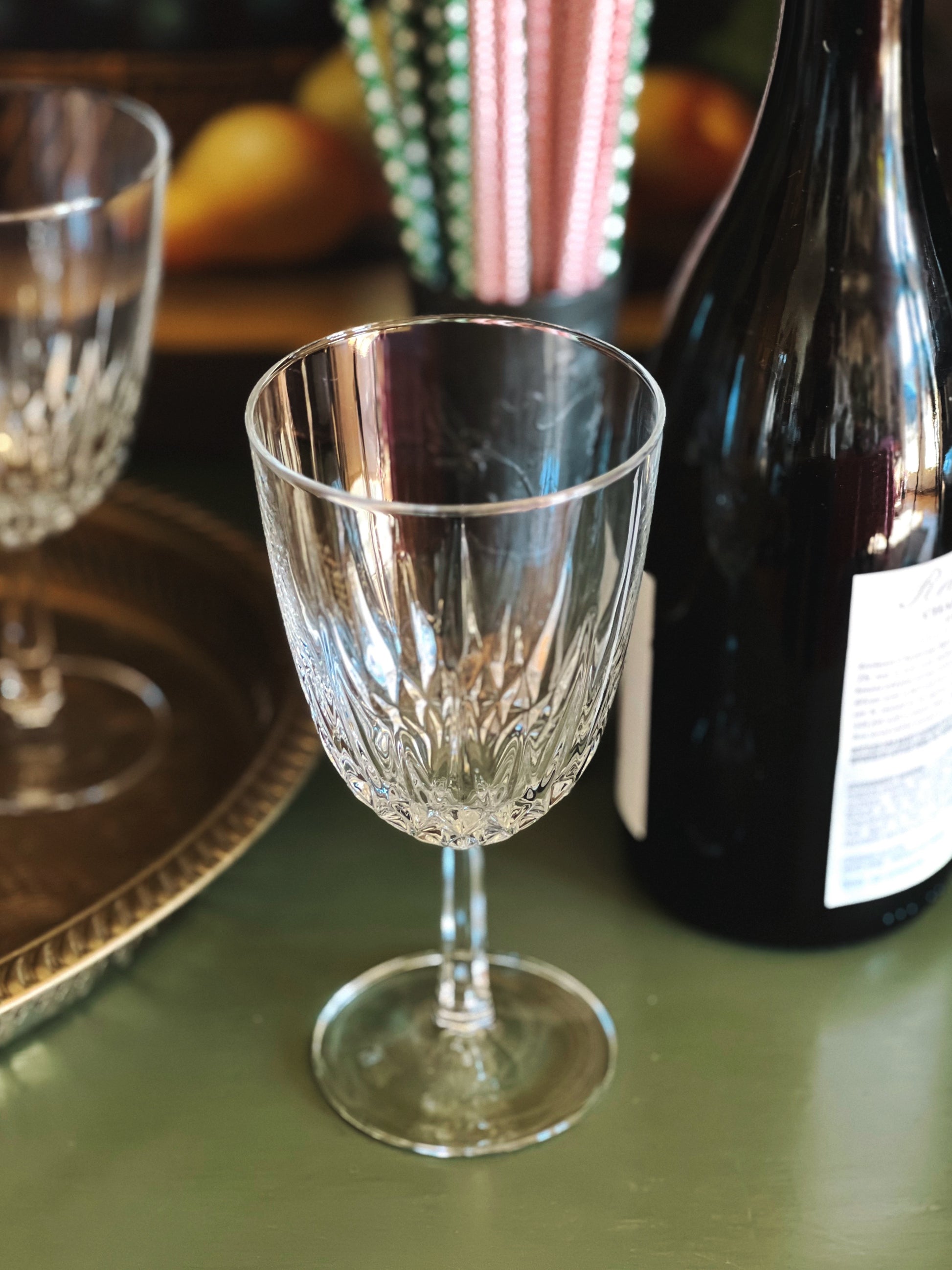 Vintage French Crystal Wine Glass