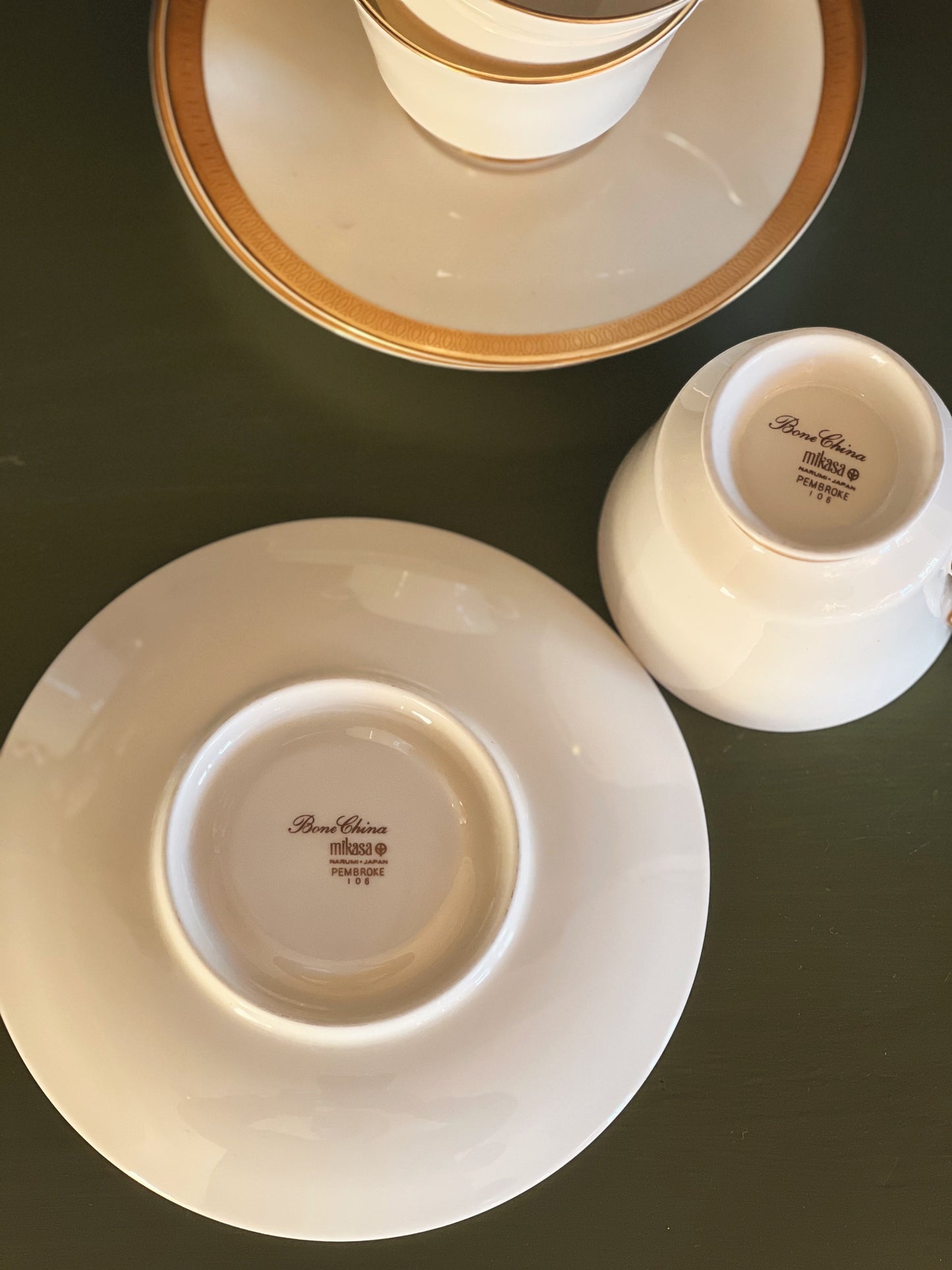 Vintage Mikasa Bone China Pembroke Teacup & Saucer Set