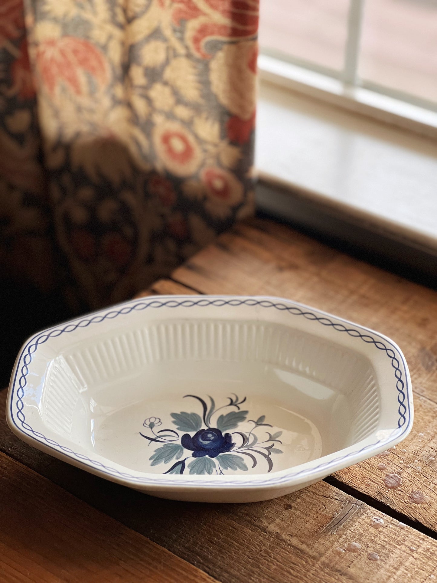 Vintage Wm Adams & Sons England Baltic Octagonal Vegetable Bowl