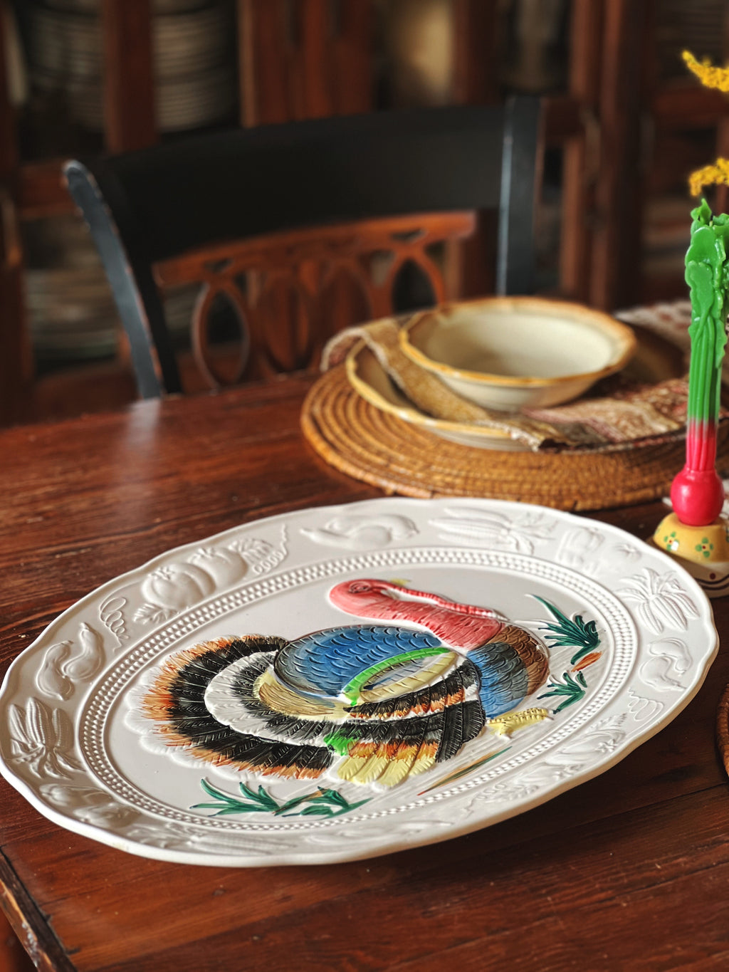 Vintage Hand Painted Japan Turkey Platter