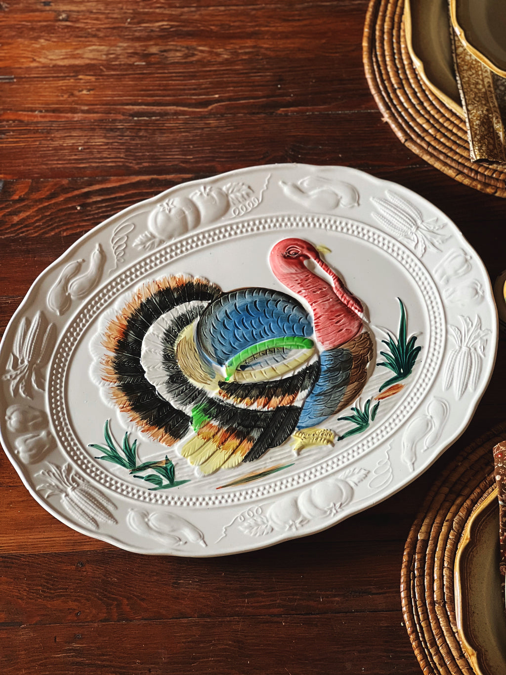 Vintage Hand Painted Japan Turkey Platter