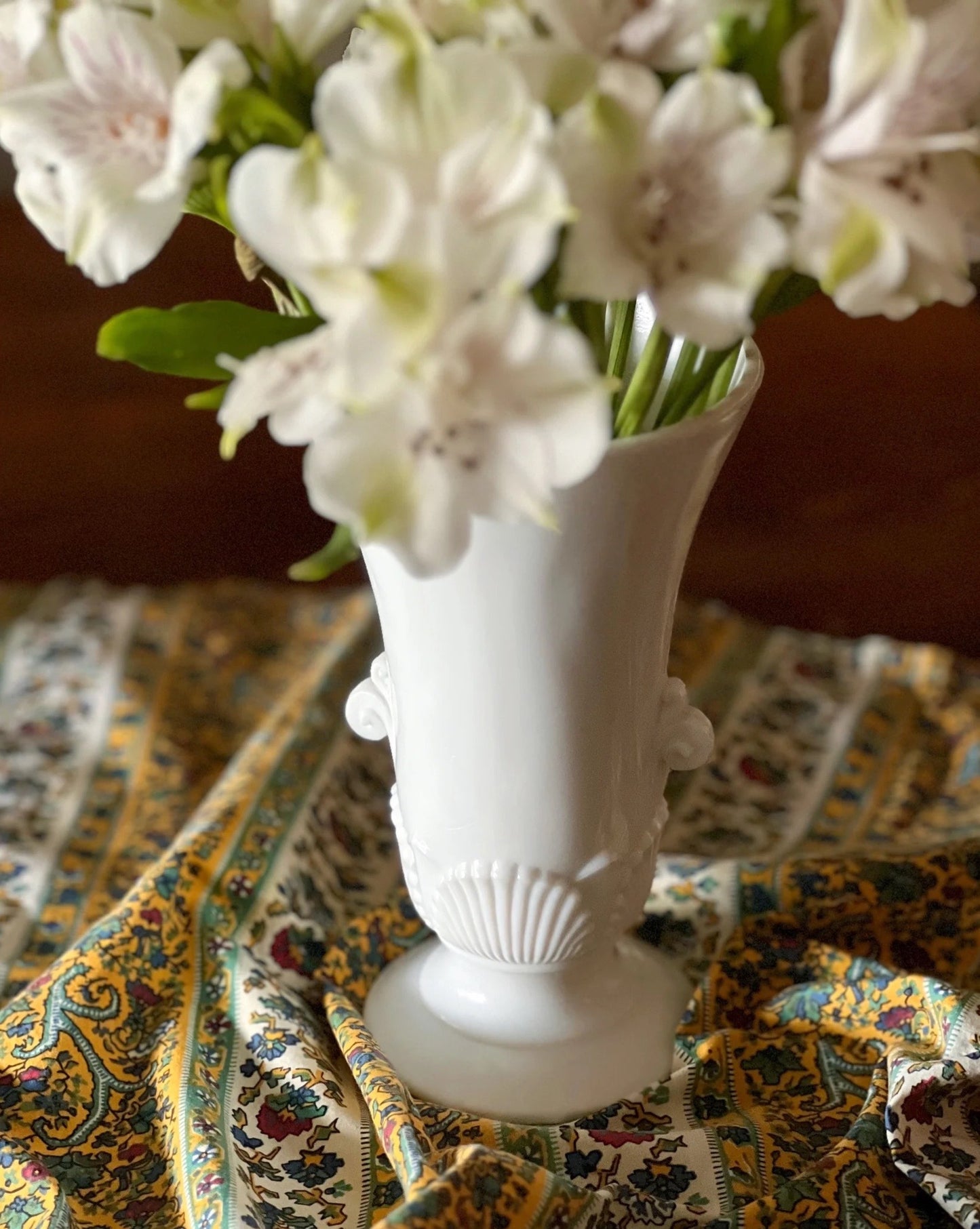 Antique Art Deco Milk Glass Vase