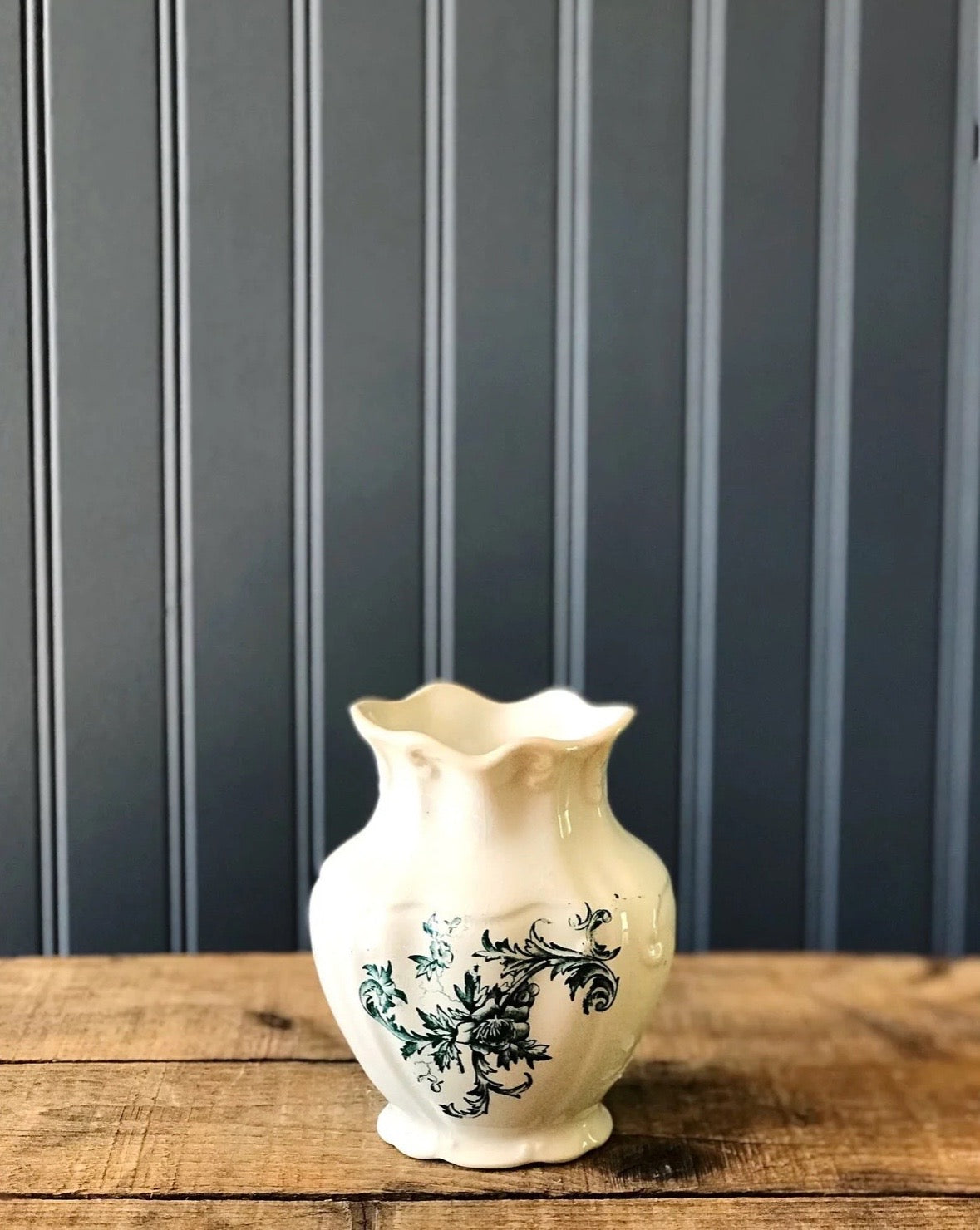 Small Vintage JMS&S Co Semi Vitreous Transferware Vase