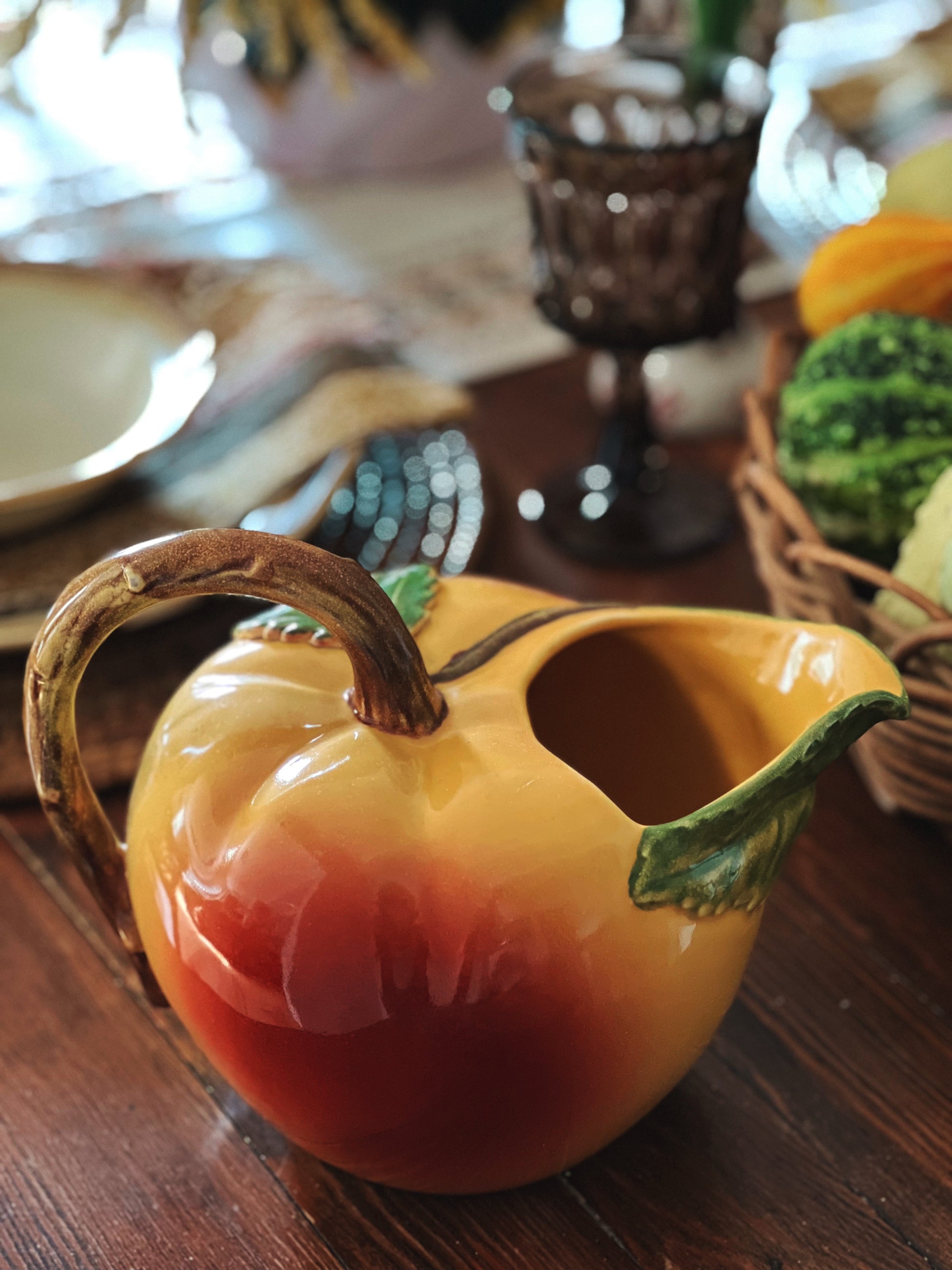 Vintage Hand Painted Apple Pitcher