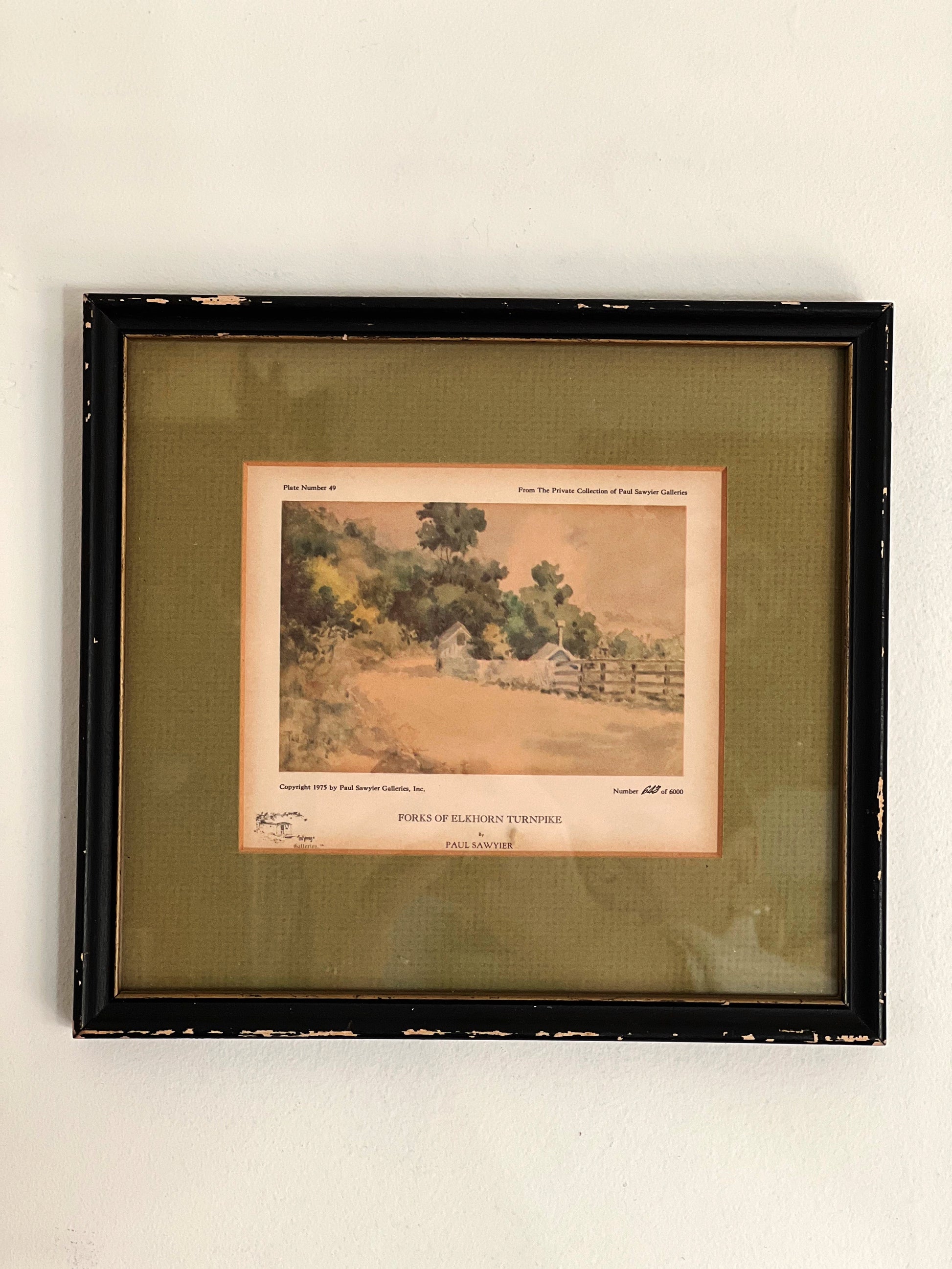 Vintage Paul Sawyier Forks of Elkhorn Turnpike Framed Print