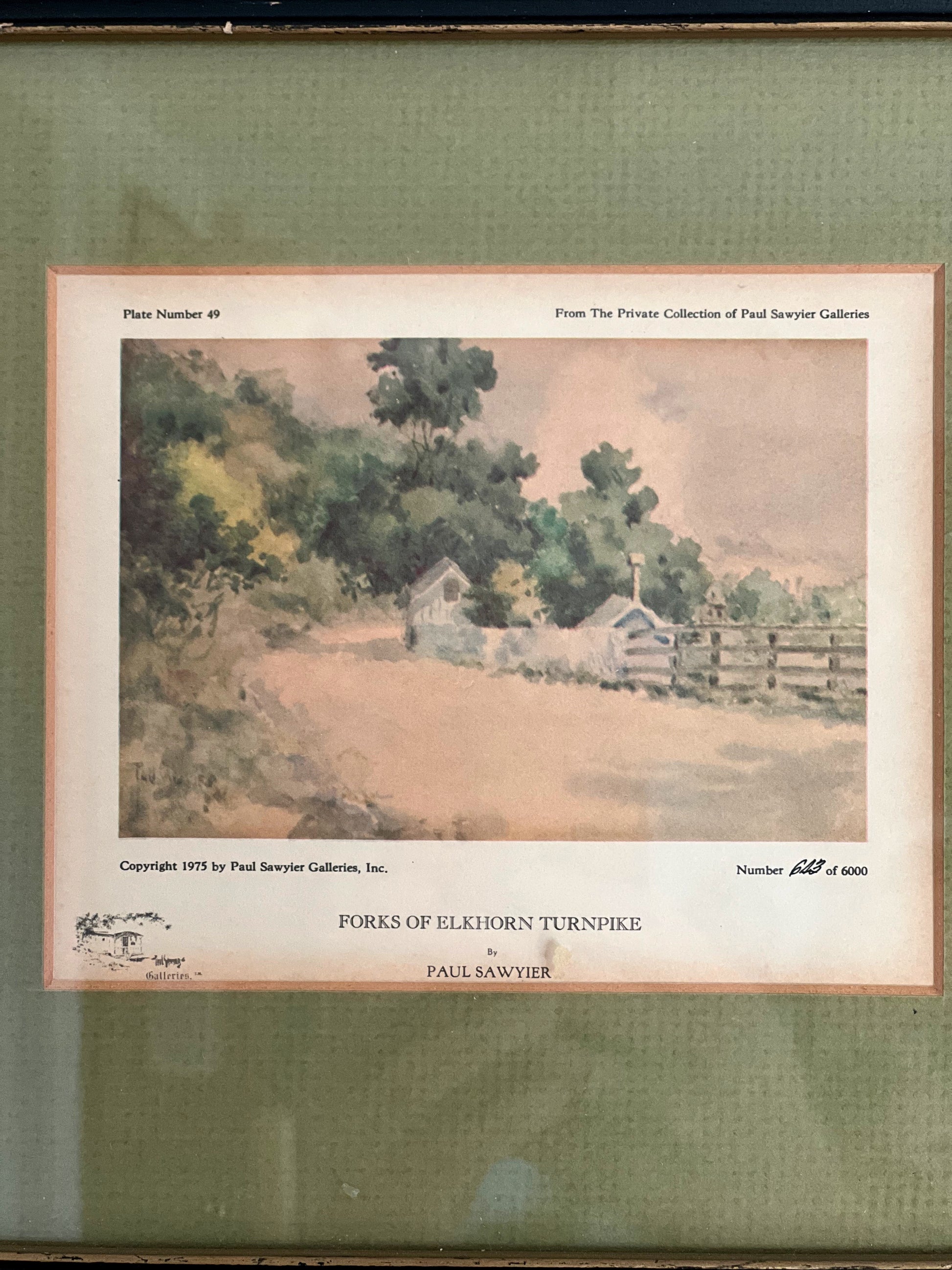 Vintage Paul Sawyier Forks of Elkhorn Turnpike Framed Print