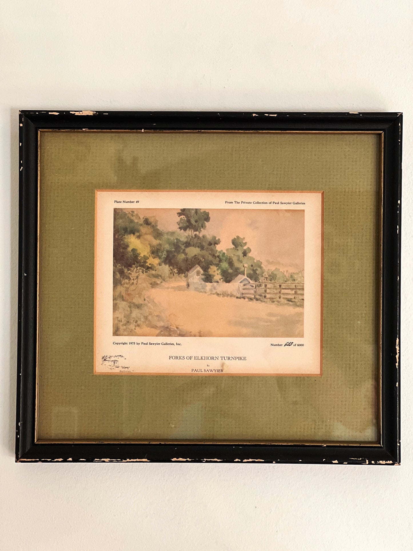 Vintage Paul Sawyier Forks of Elkhorn Turnpike Framed Print