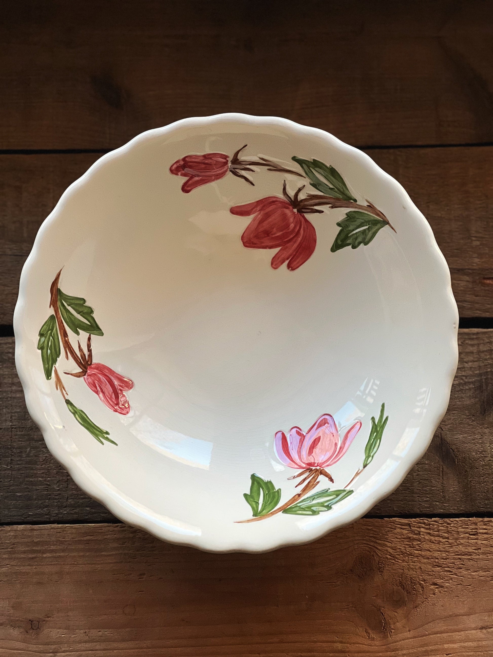 Vintage Continental Kilns Green Arbor Round Vegetable Bowl
