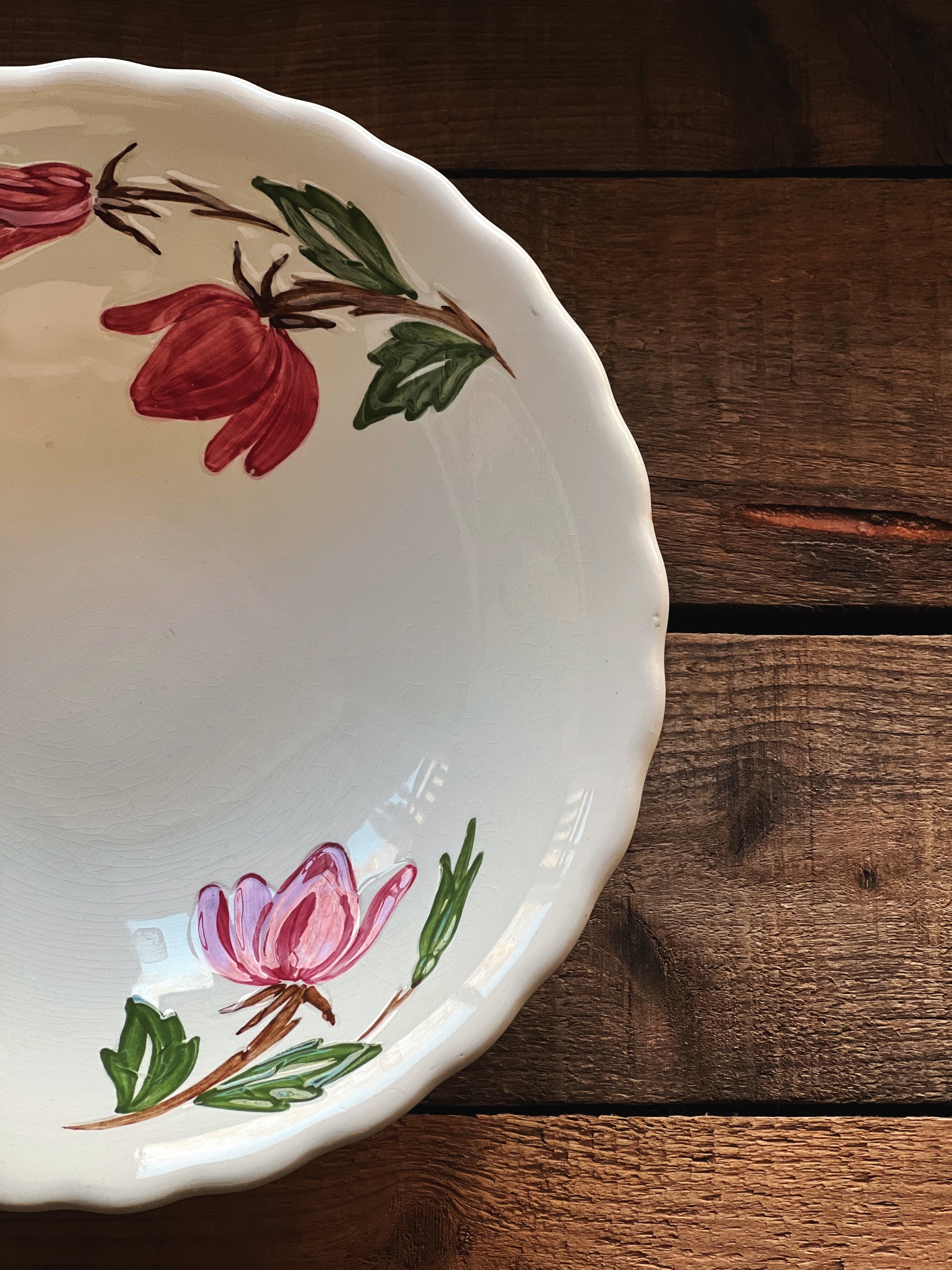 Vintage Continental Kilns Green Arbor Round Vegetable Bowl