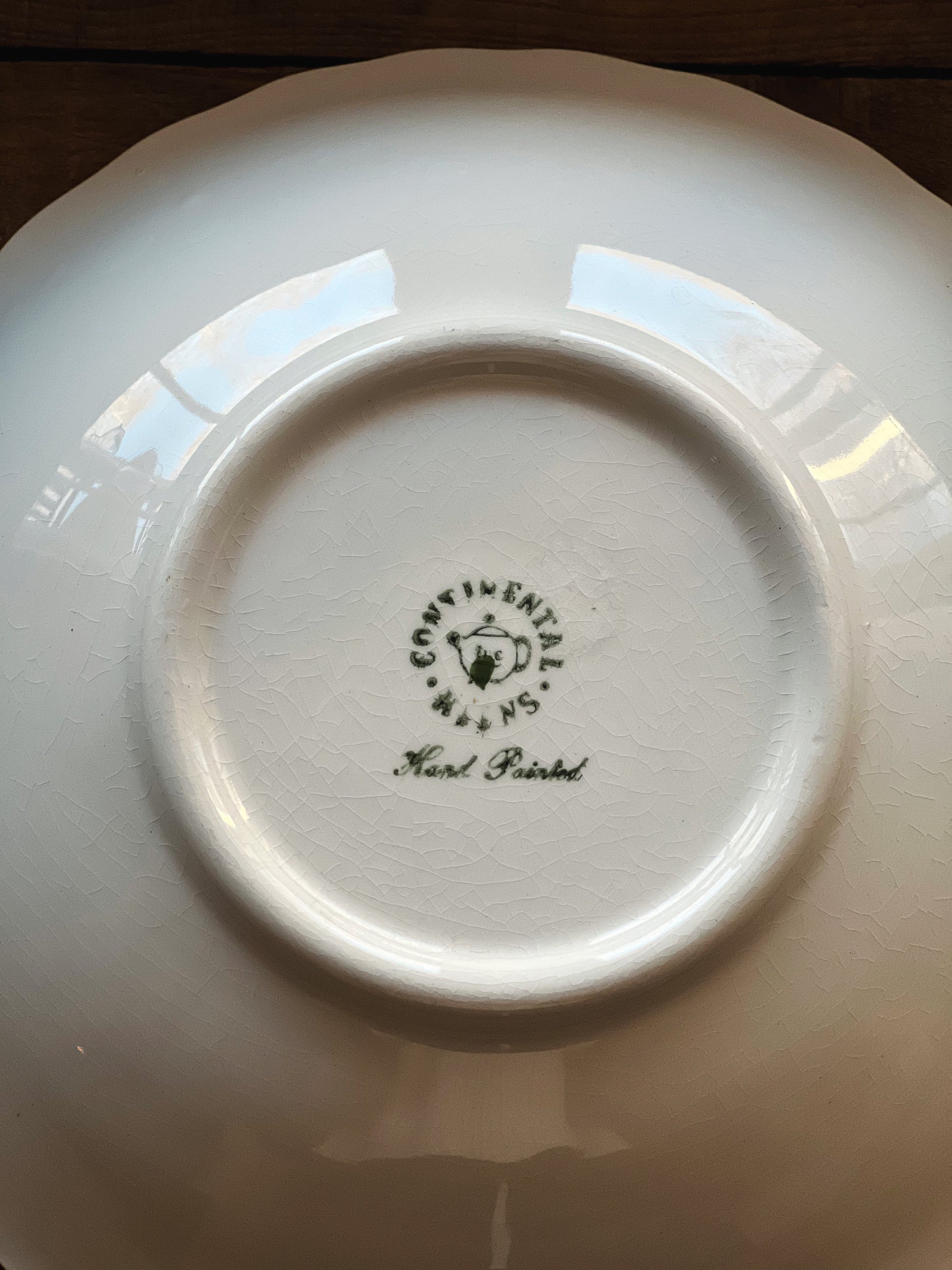 Vintage Continental Kilns Green Arbor Round Vegetable Bowl