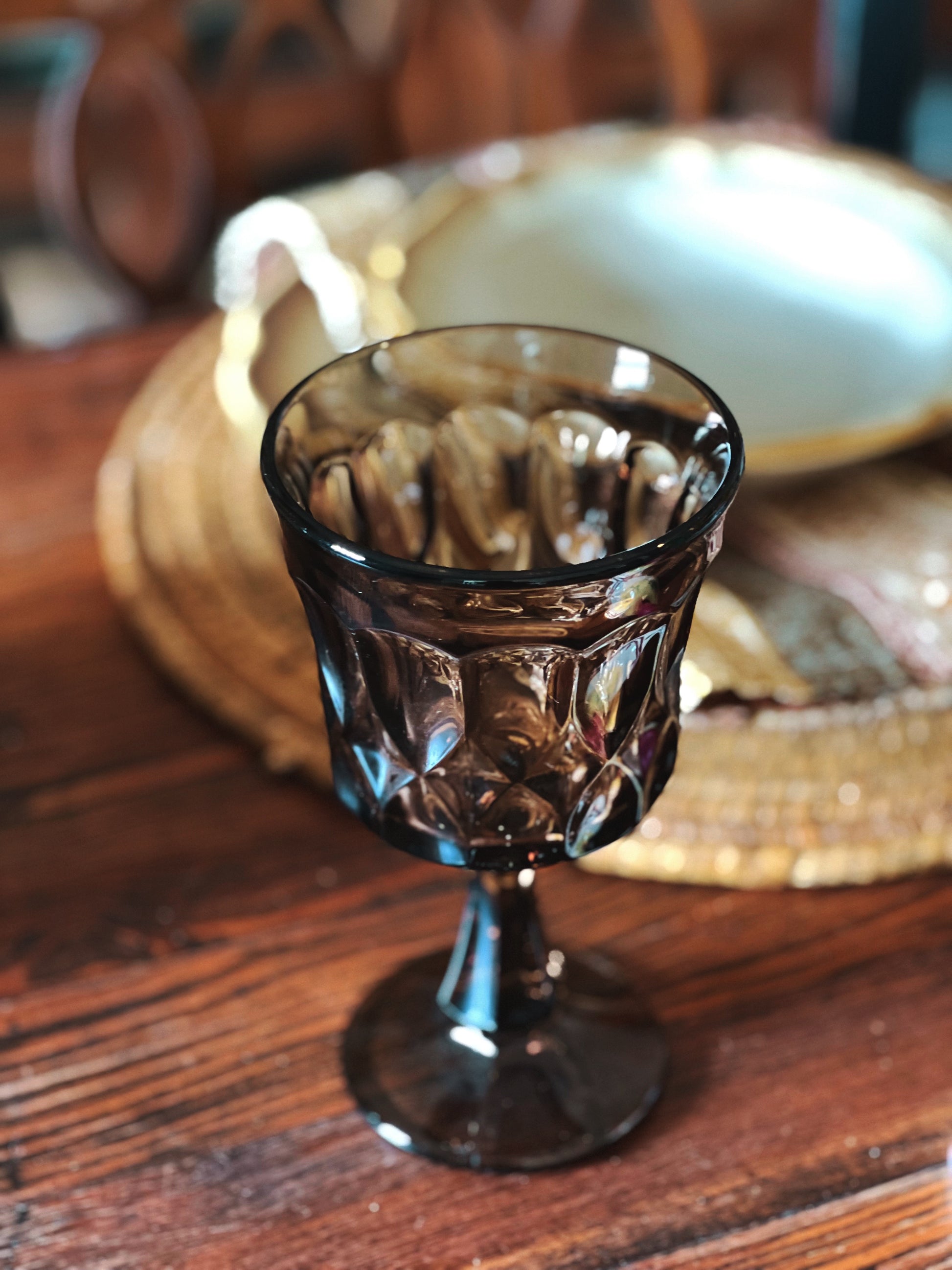 Vintage Noritake Perspective Brown Water Goblet