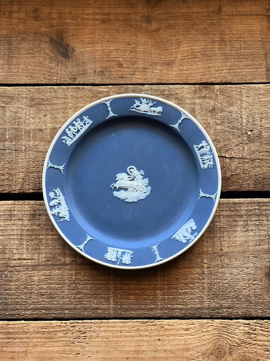 antique pale blue jasper ware plate