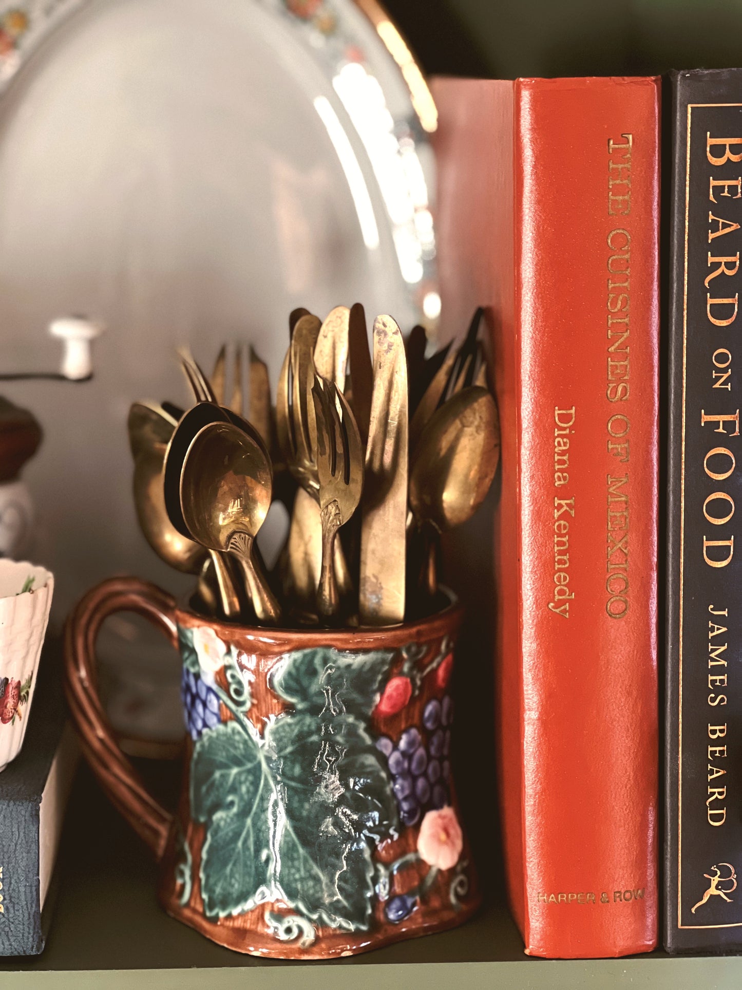 Vintage Brass & Bakelite Handle Dessert Spoon