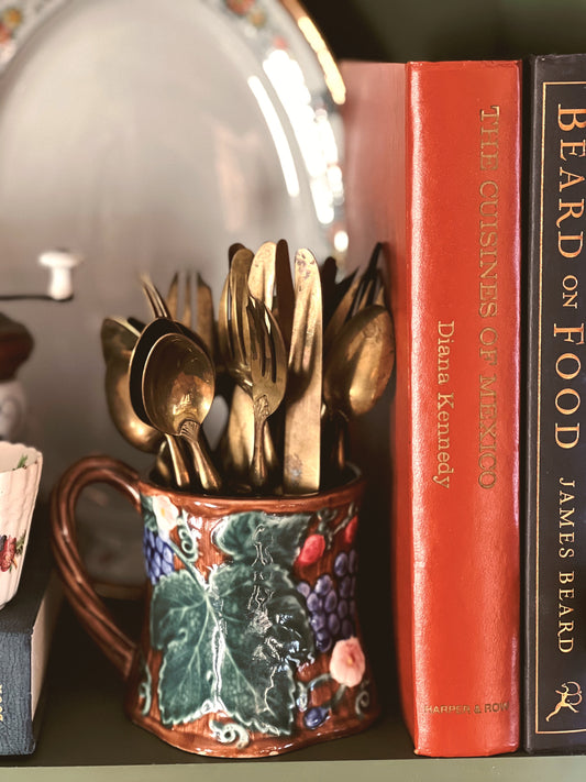 Vintage Brass & Bakelite Handle Dessert Spoon