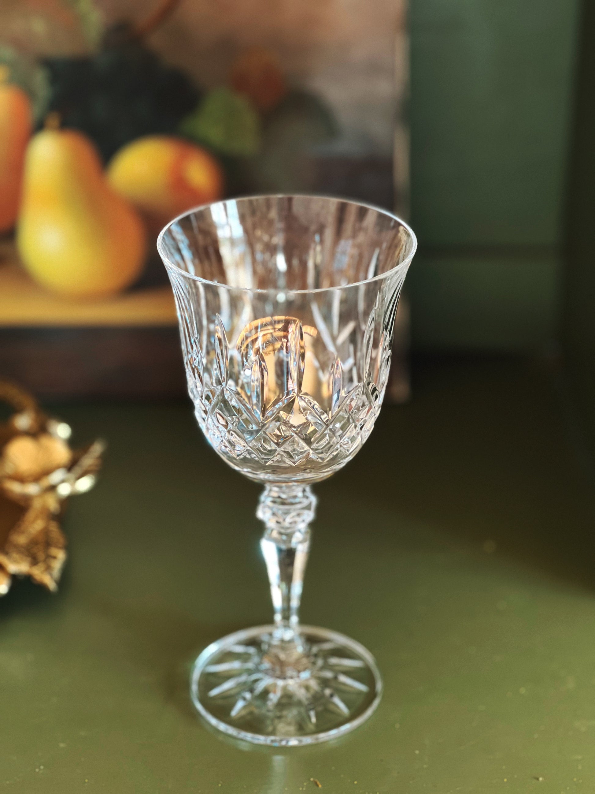 Set of 4 Vintage Crystal Wine Glasses