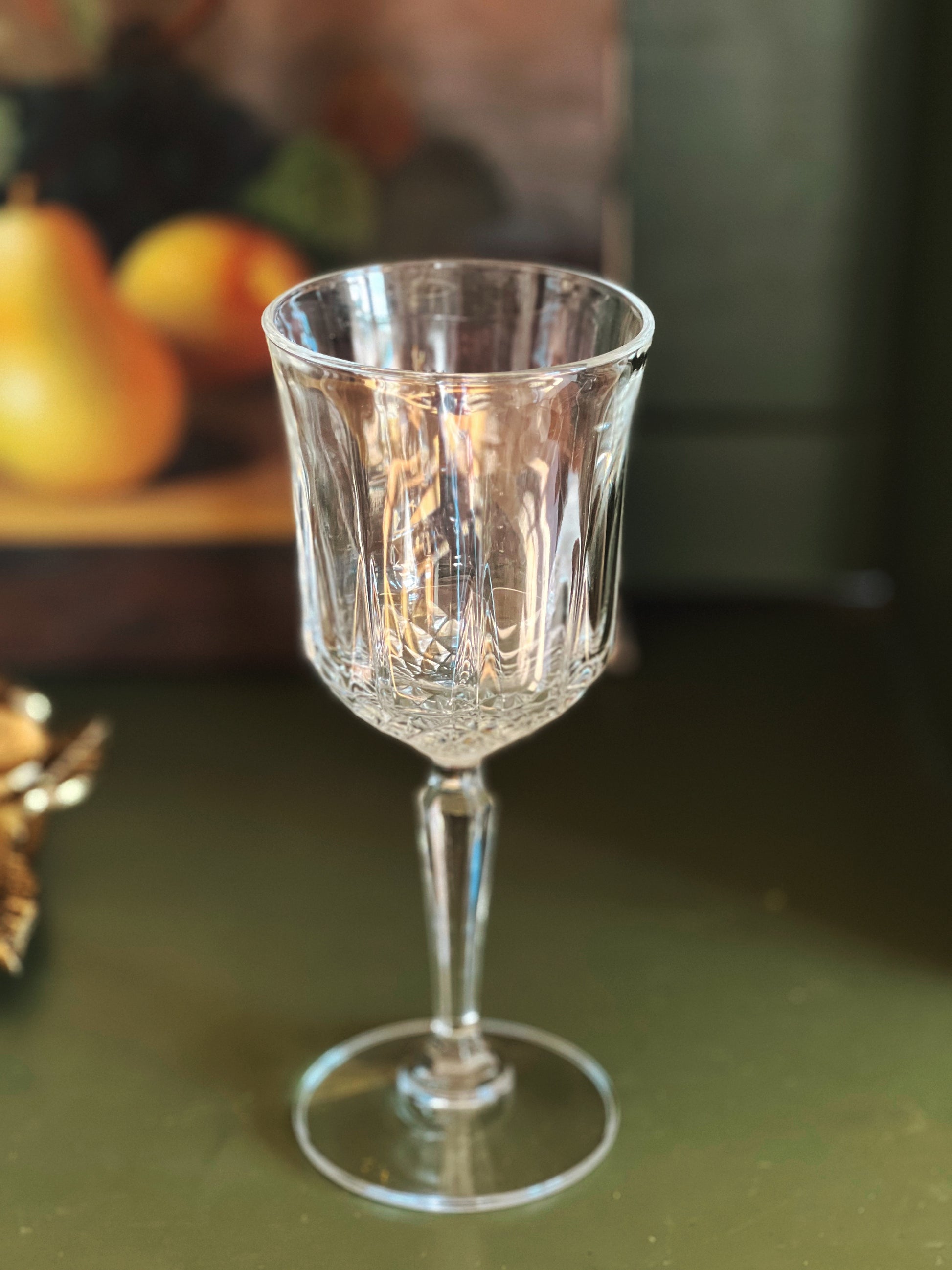 Set of 4 Vintage Legacy by Anchor Hocking Crystal Wine Glasses