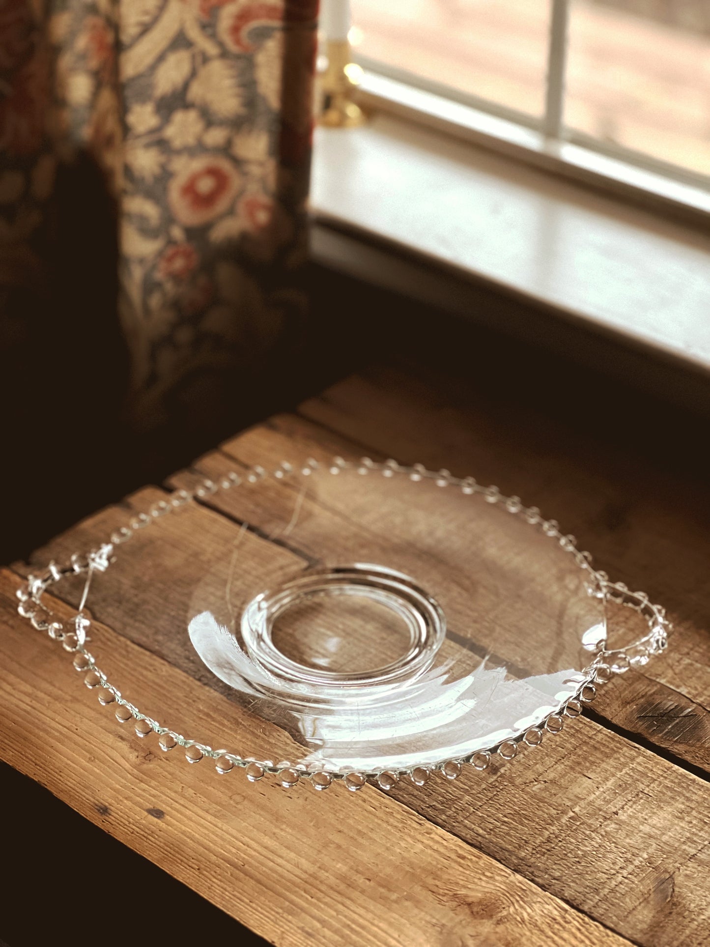 Vintage Boopie Glass Cake Plate
