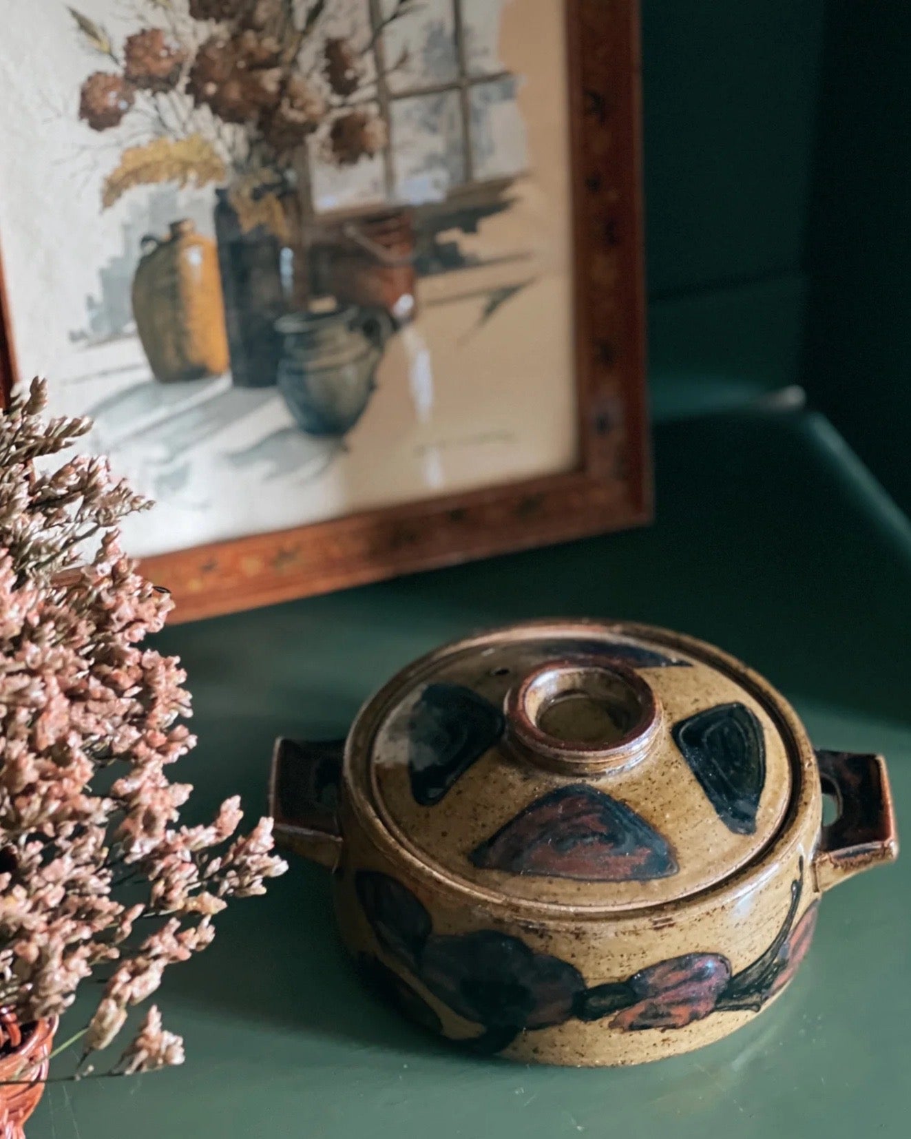 Small Vintage Handmade Pottery Stoneware Baker