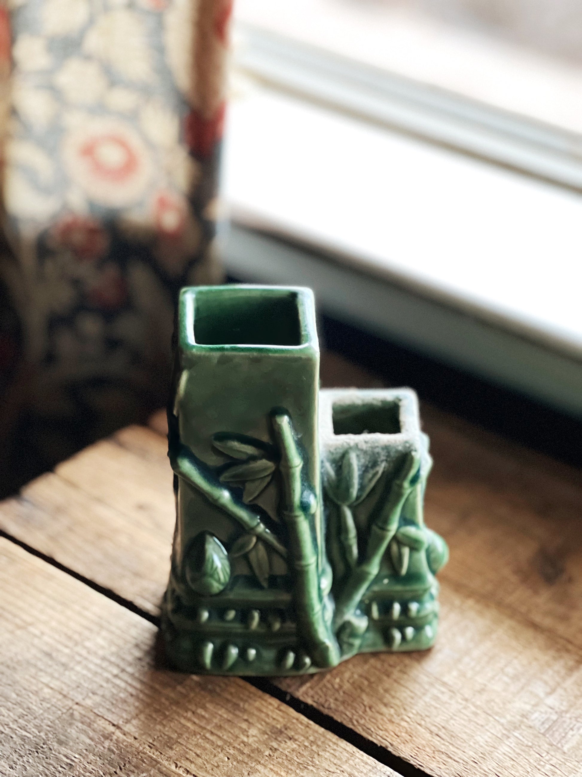 Vintage Two Section Bamboo Bud Vase