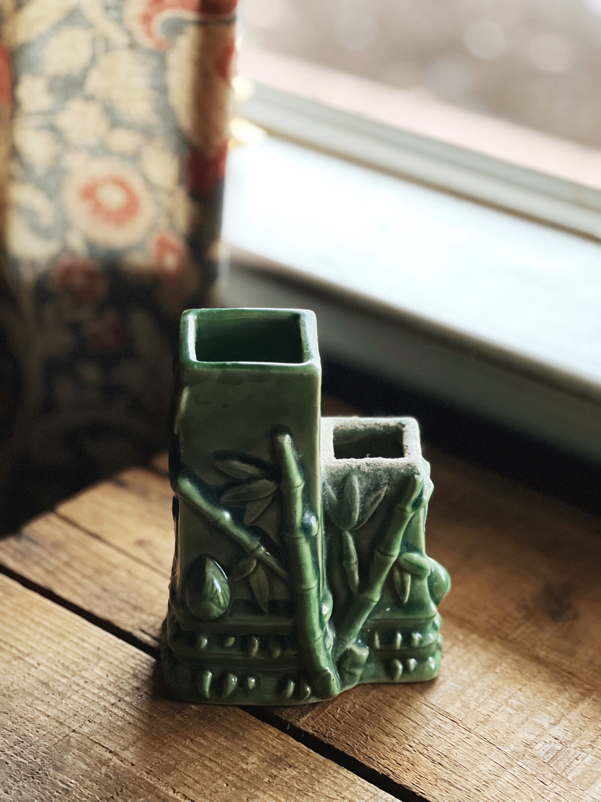 Vintage Two Section Bamboo Bud Vase
